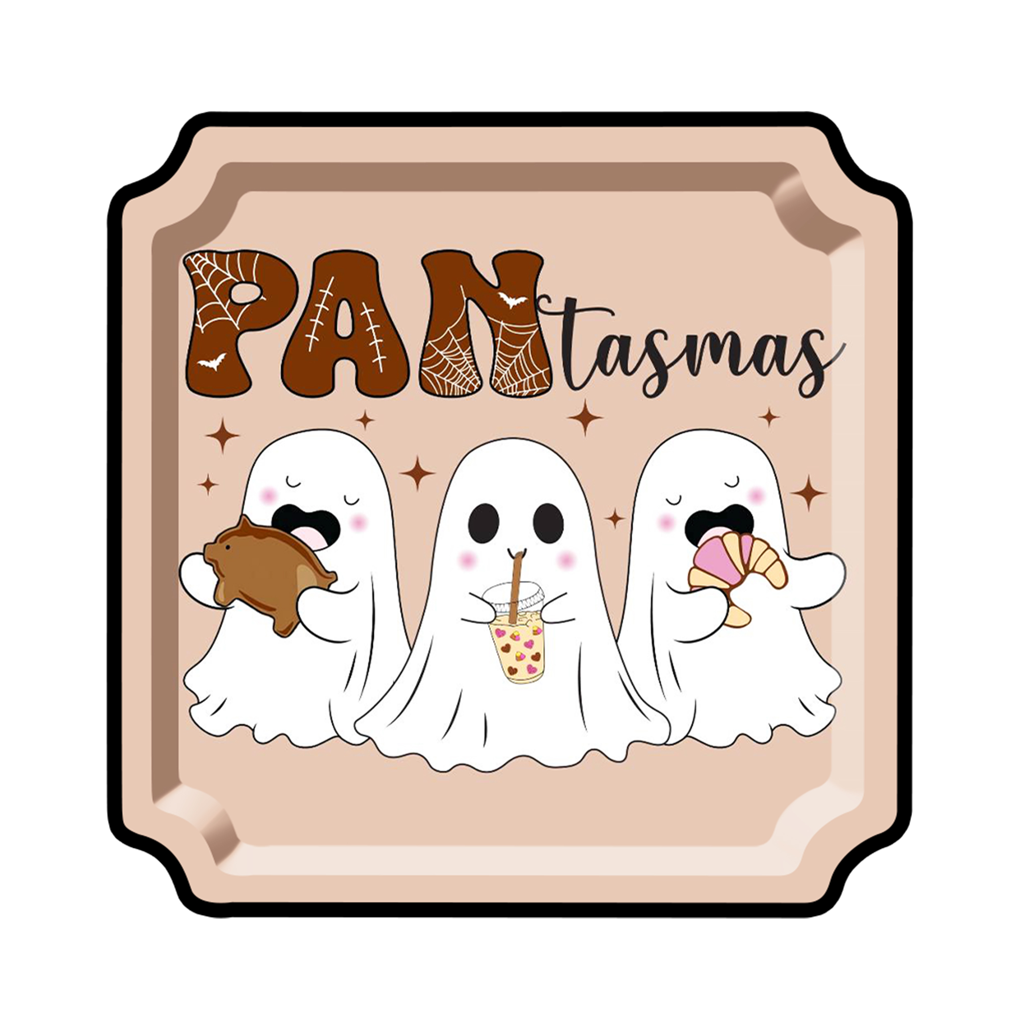 Halloween Theme Brown Color Ghost Dinner Plate