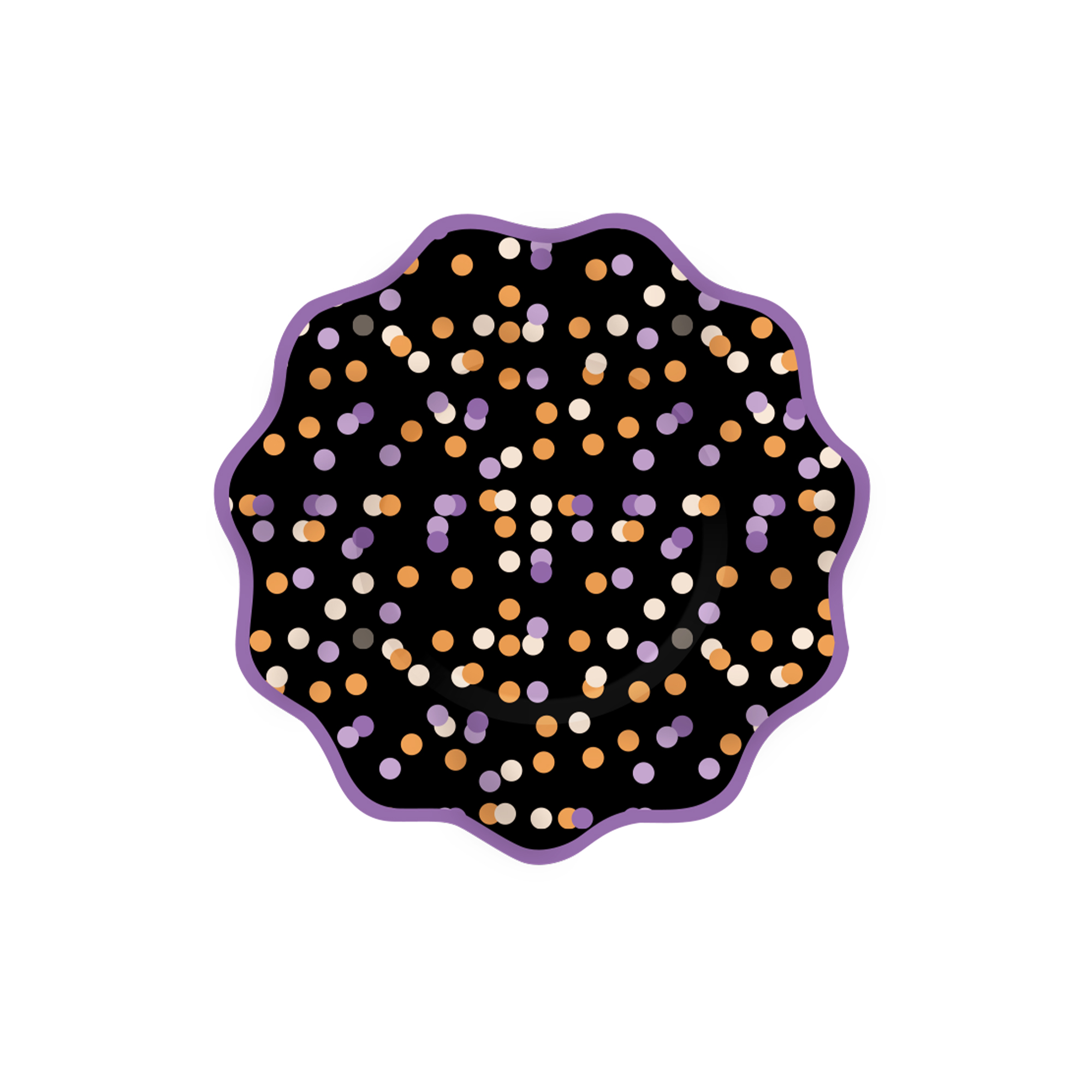 Halloween Theme Purple Polka Dot Dessert Plate