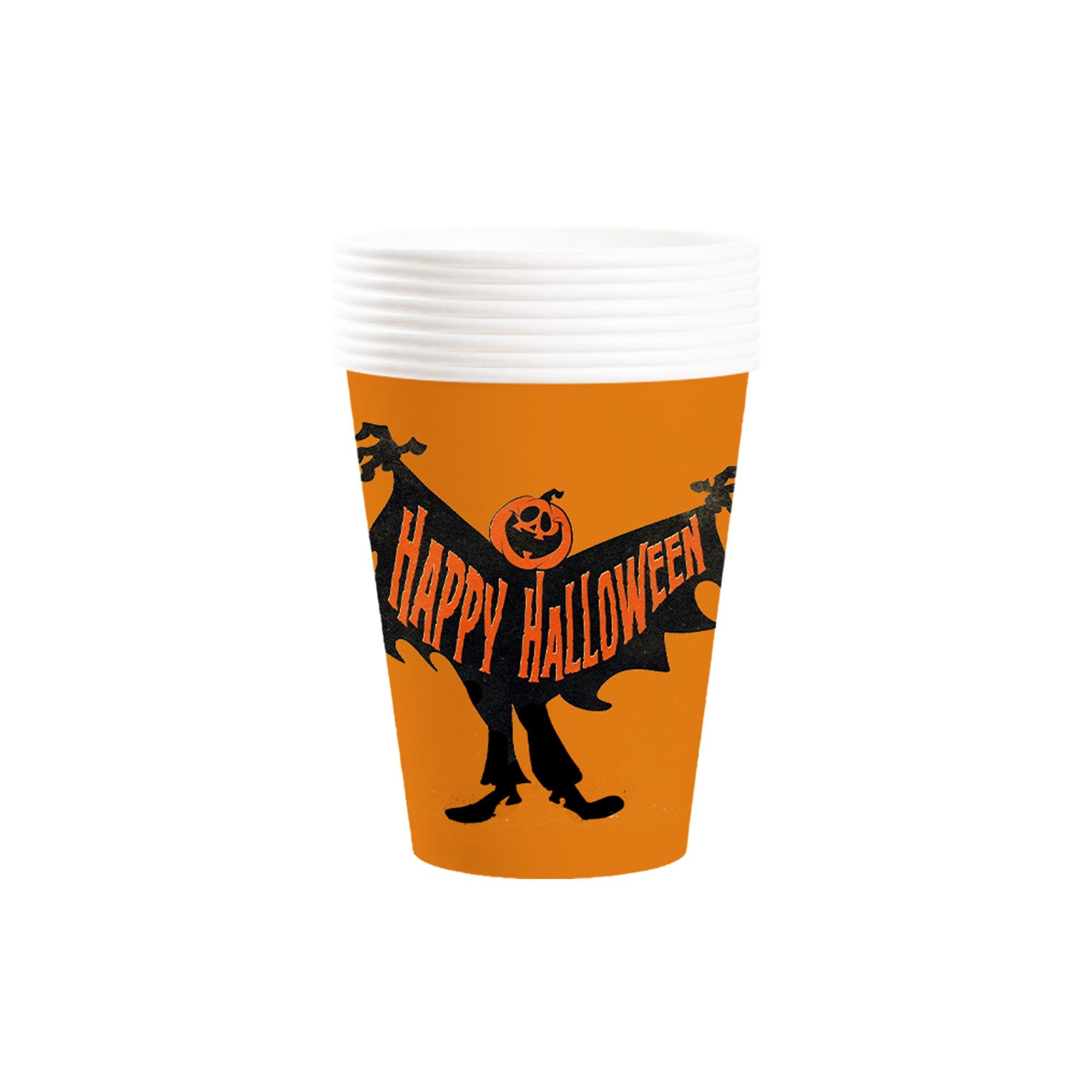 Halloween Theme Orange Color Pumpkin Ghost 9oz Cup