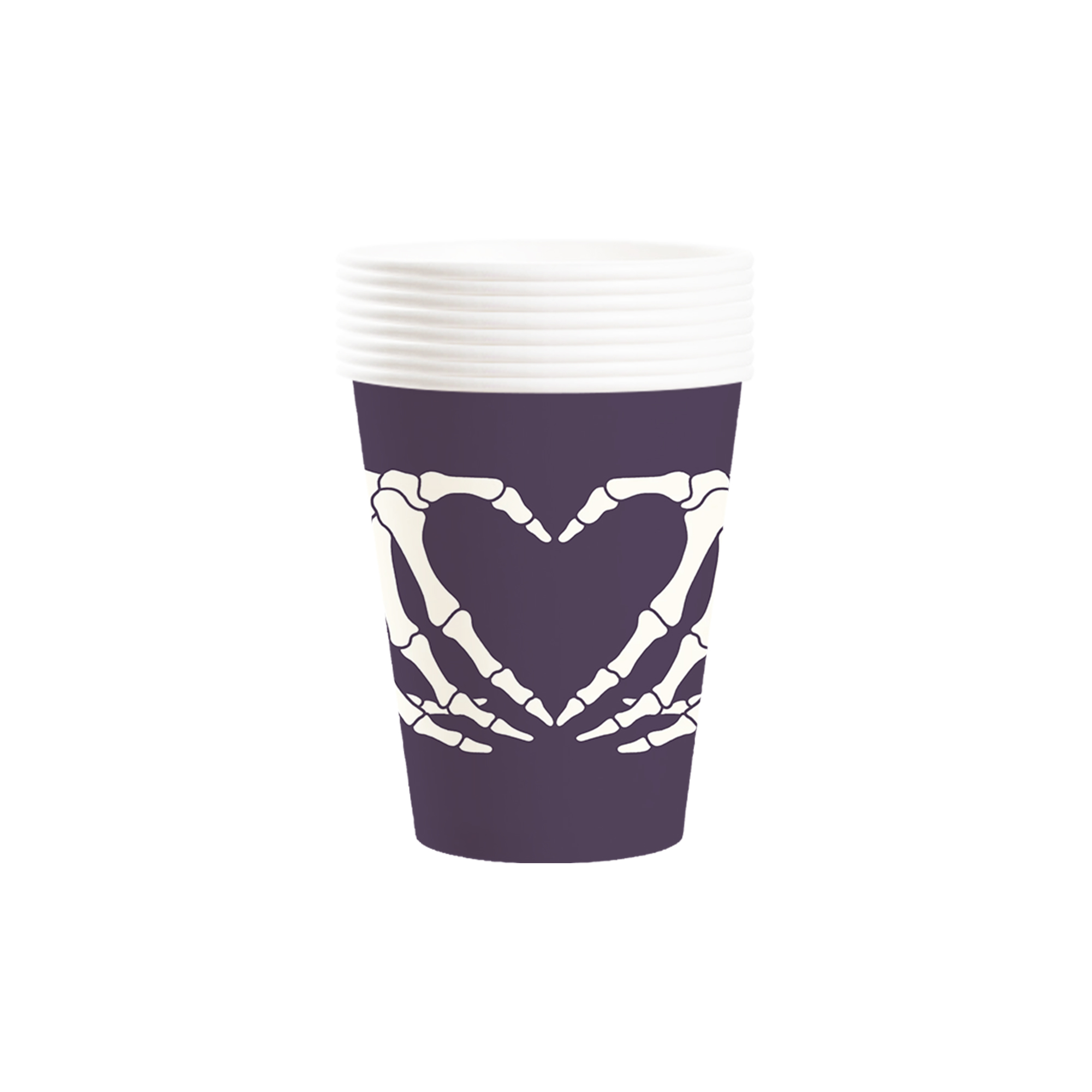 Halloween Theme Purple Background and White Skull 9oz Cup 