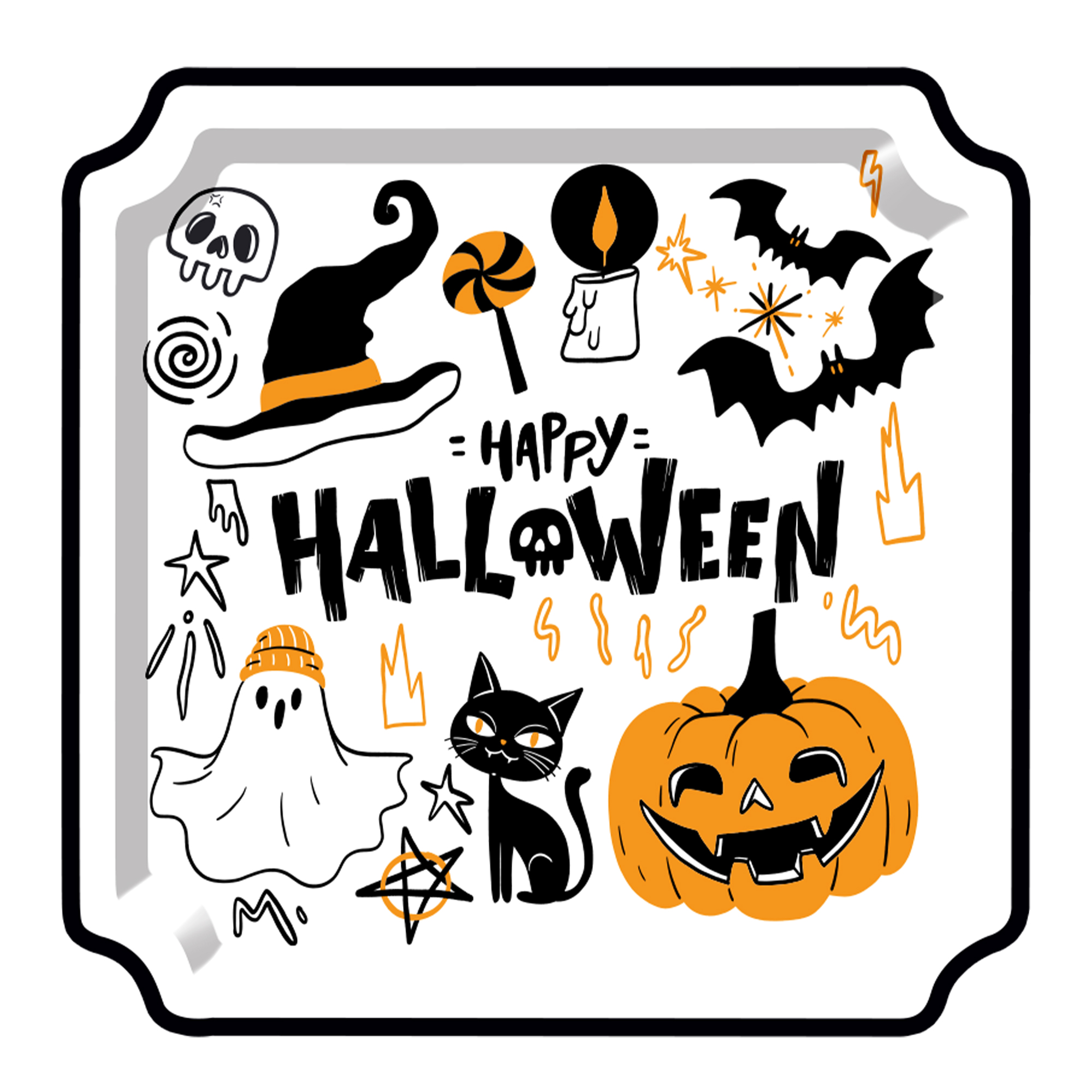 Halloween Theme White Color Pumpkin Ghost Dinner Plate