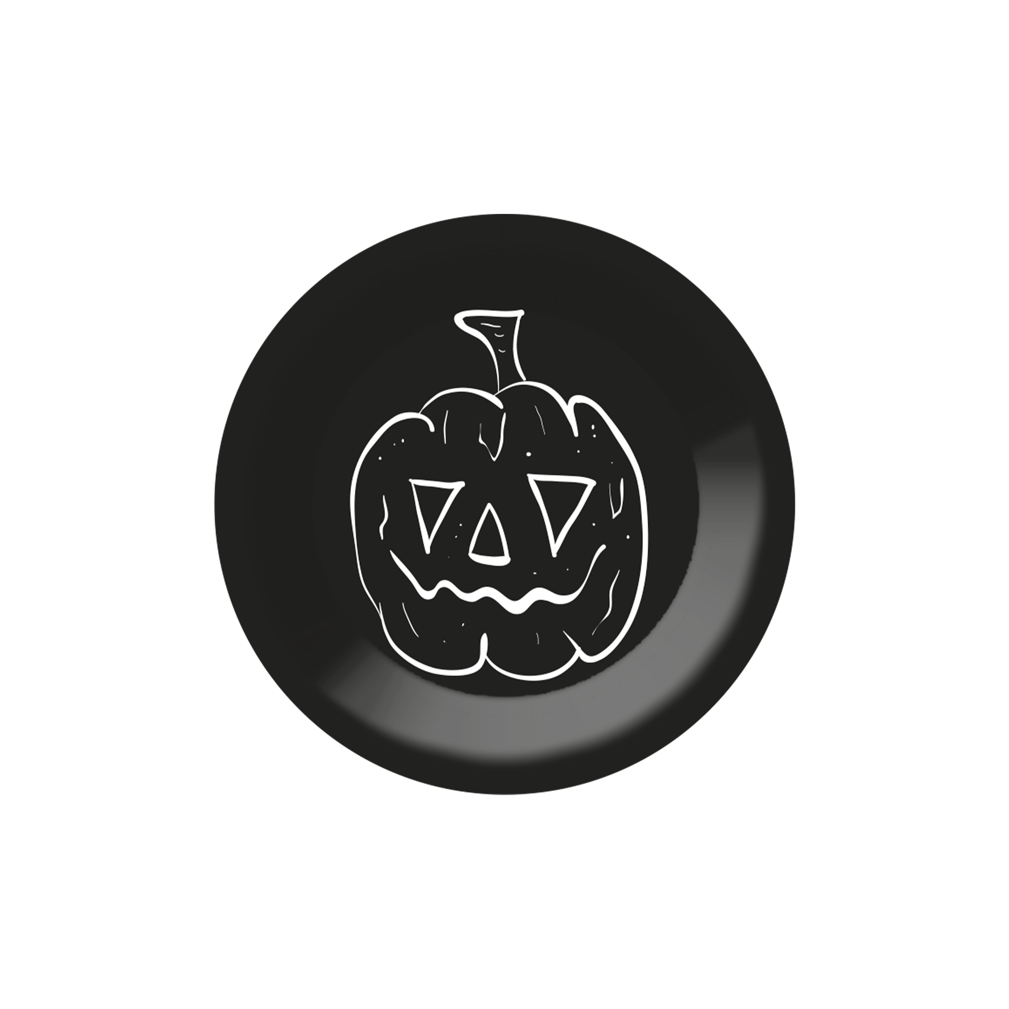Halloween Theme Black Pumpkin Dessert Plate