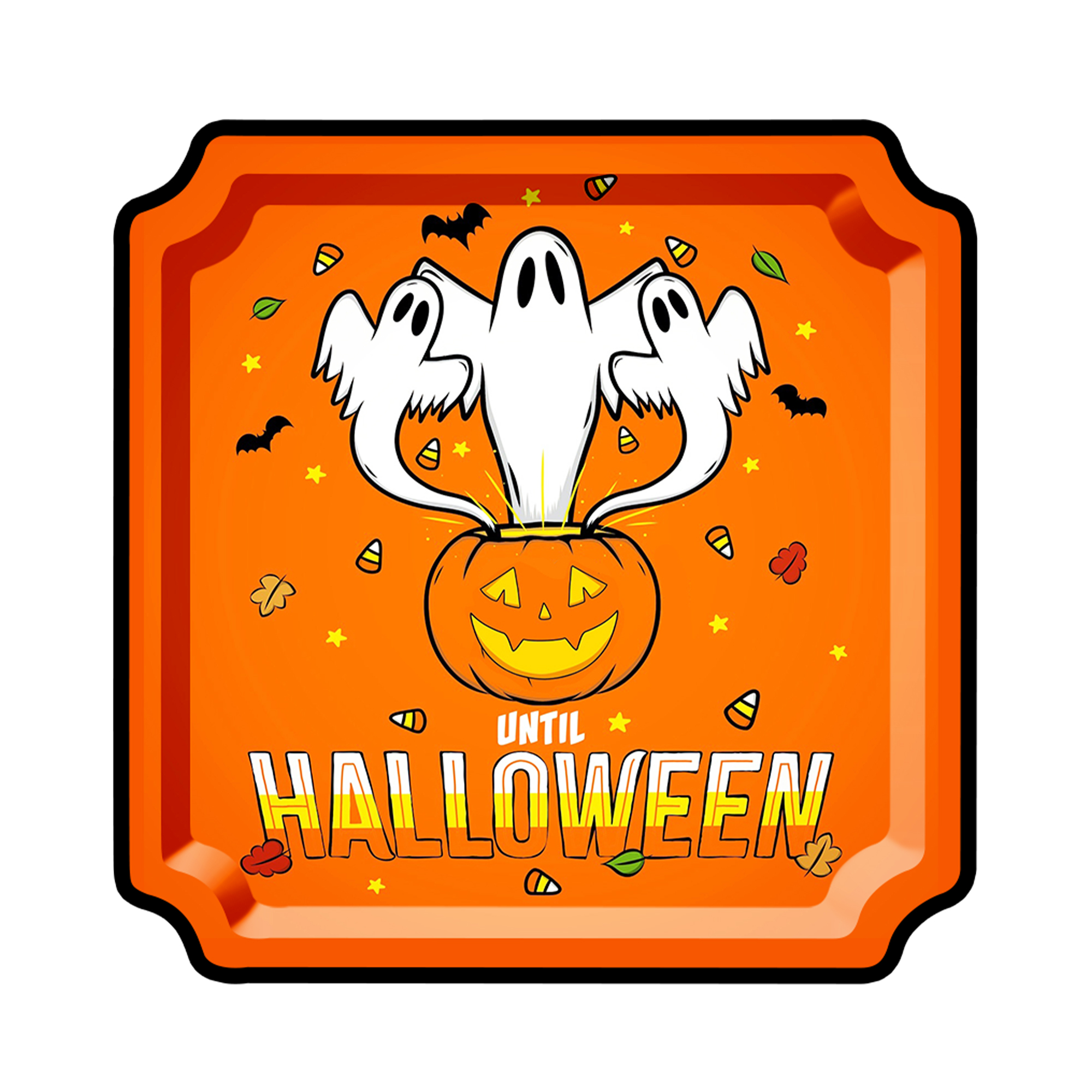 Halloween Theme pumpkin and White Ghost Dinner plate