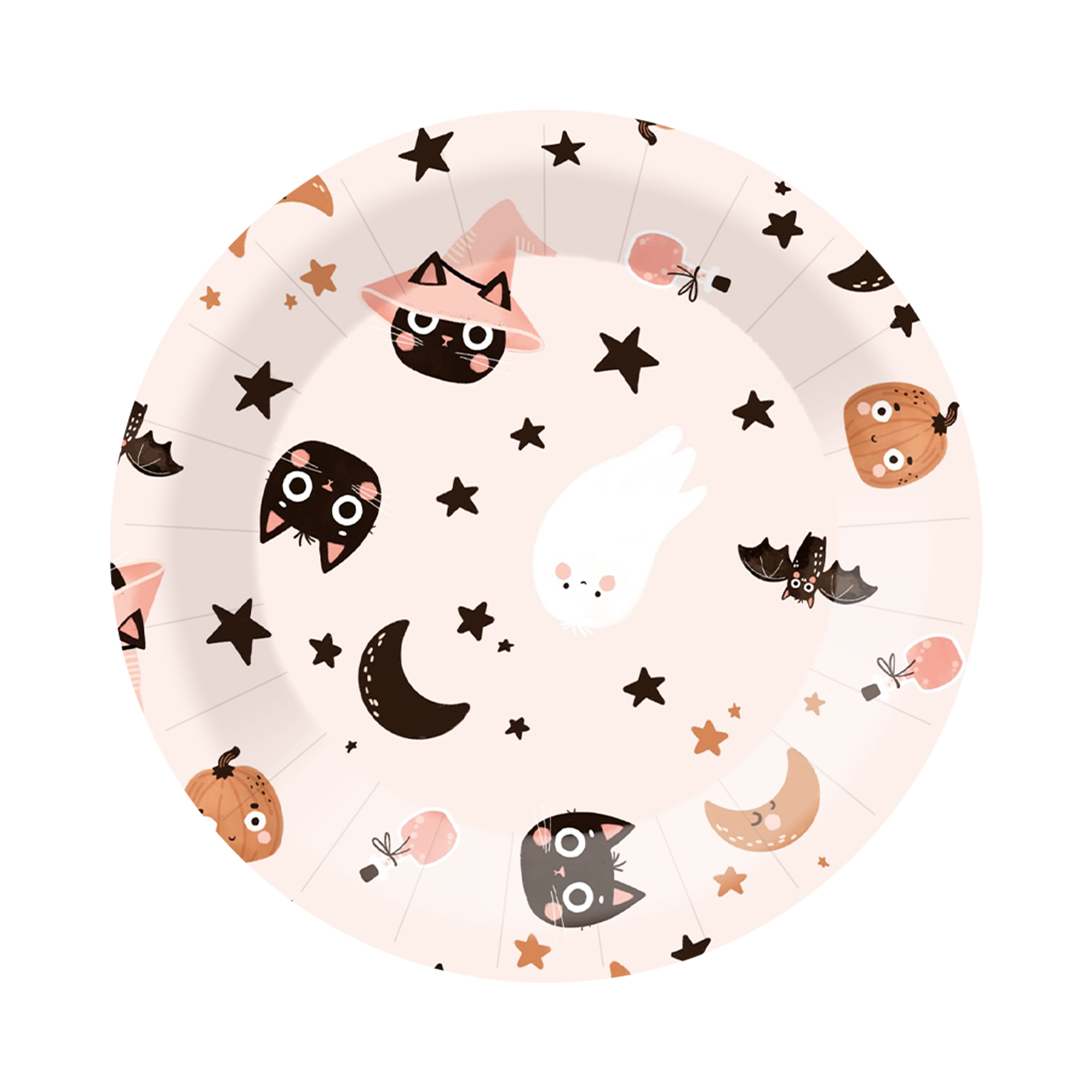 Halloween Them Black Cat and Star Dinner Plate