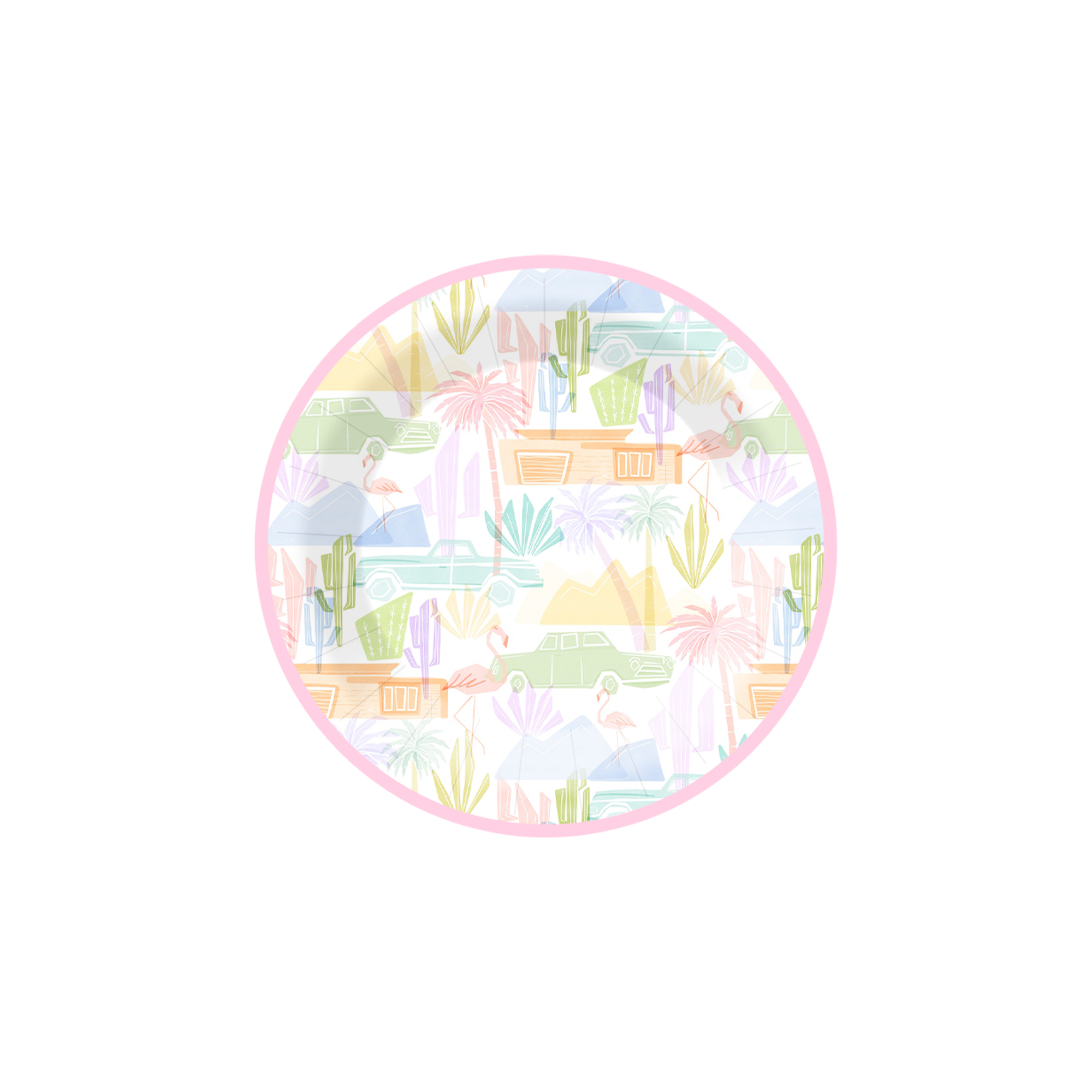 Summer Theme Round Dessert Plate