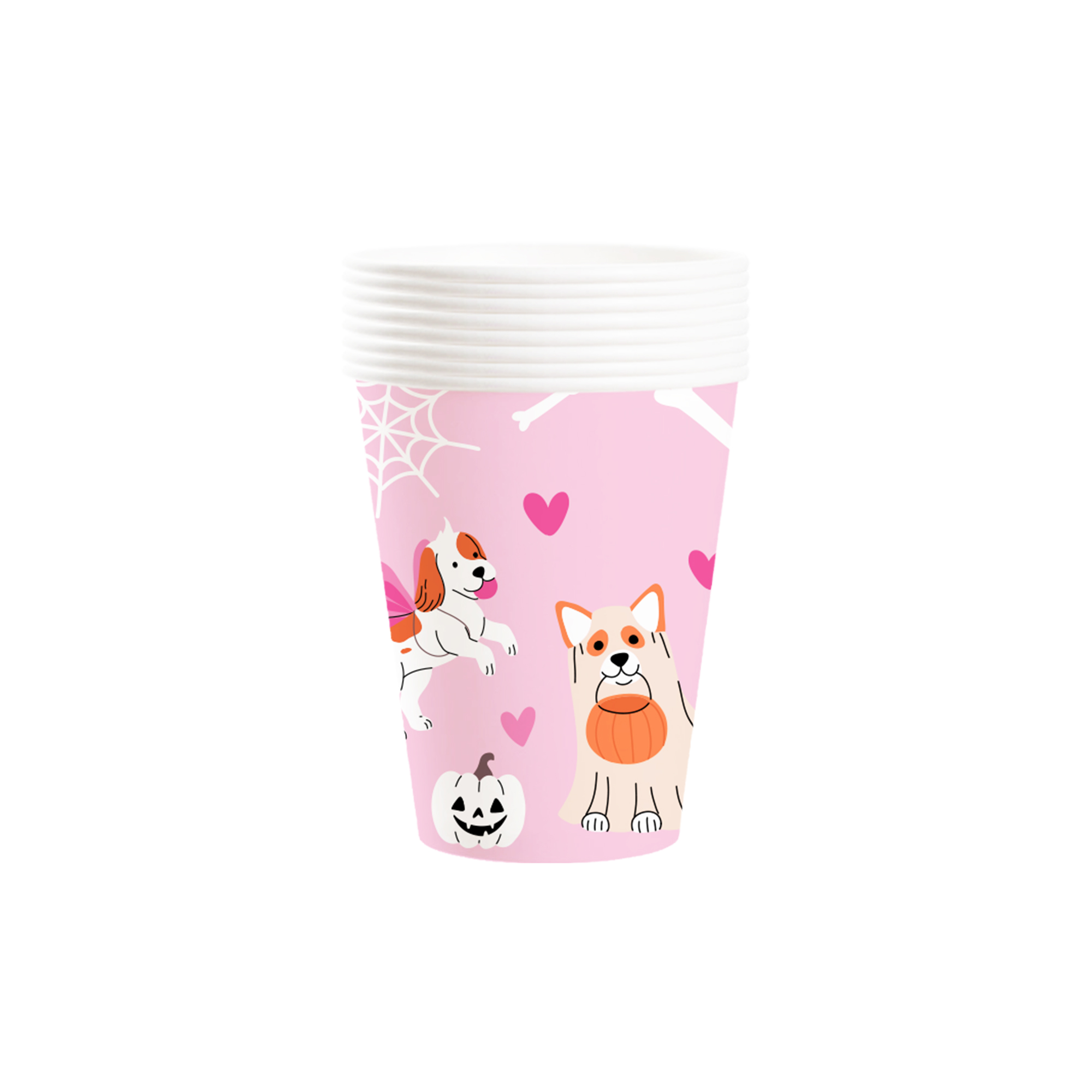 Halloween Theme Pink Ghost Puppy 9oz Cup