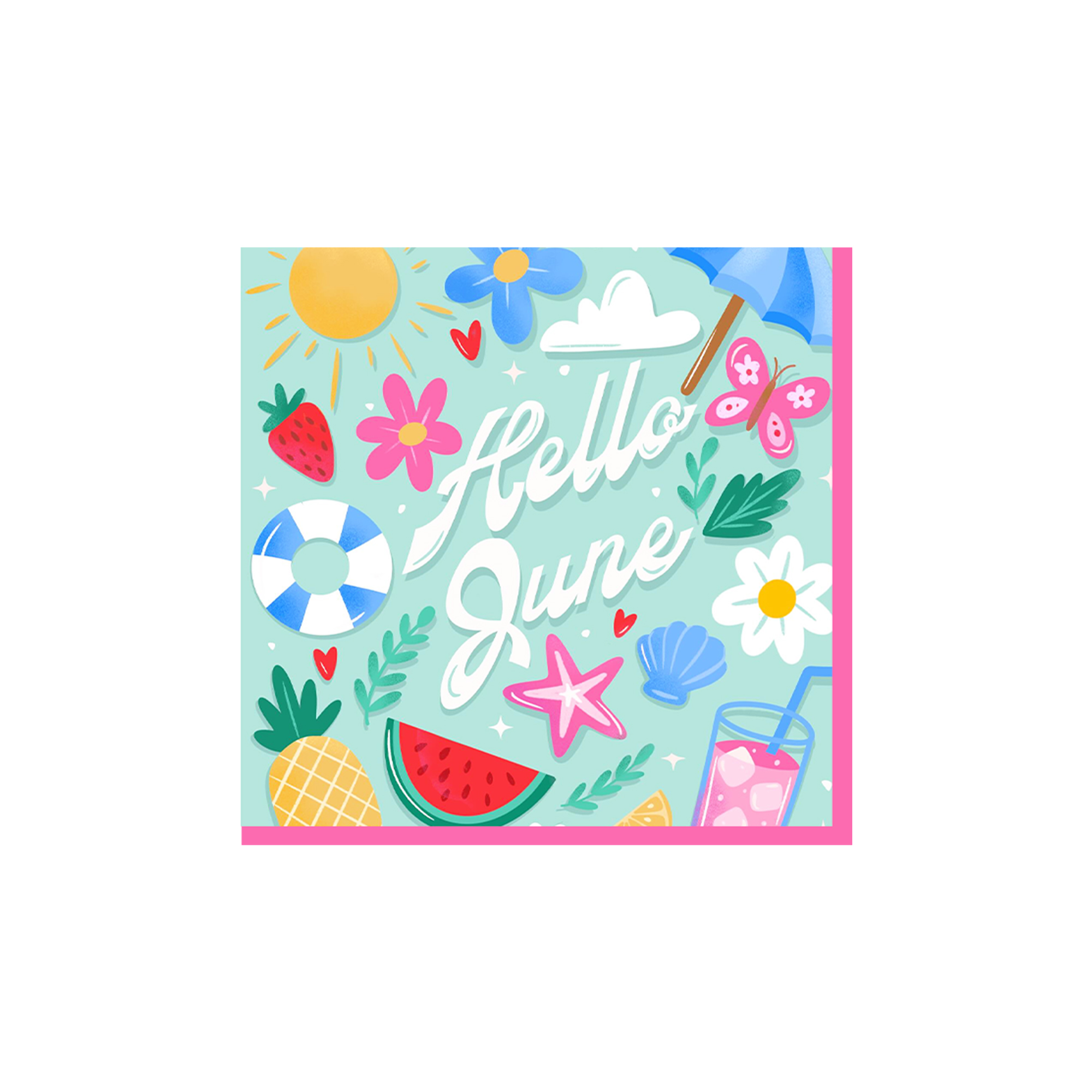 Summer Theme Hello June Napkin