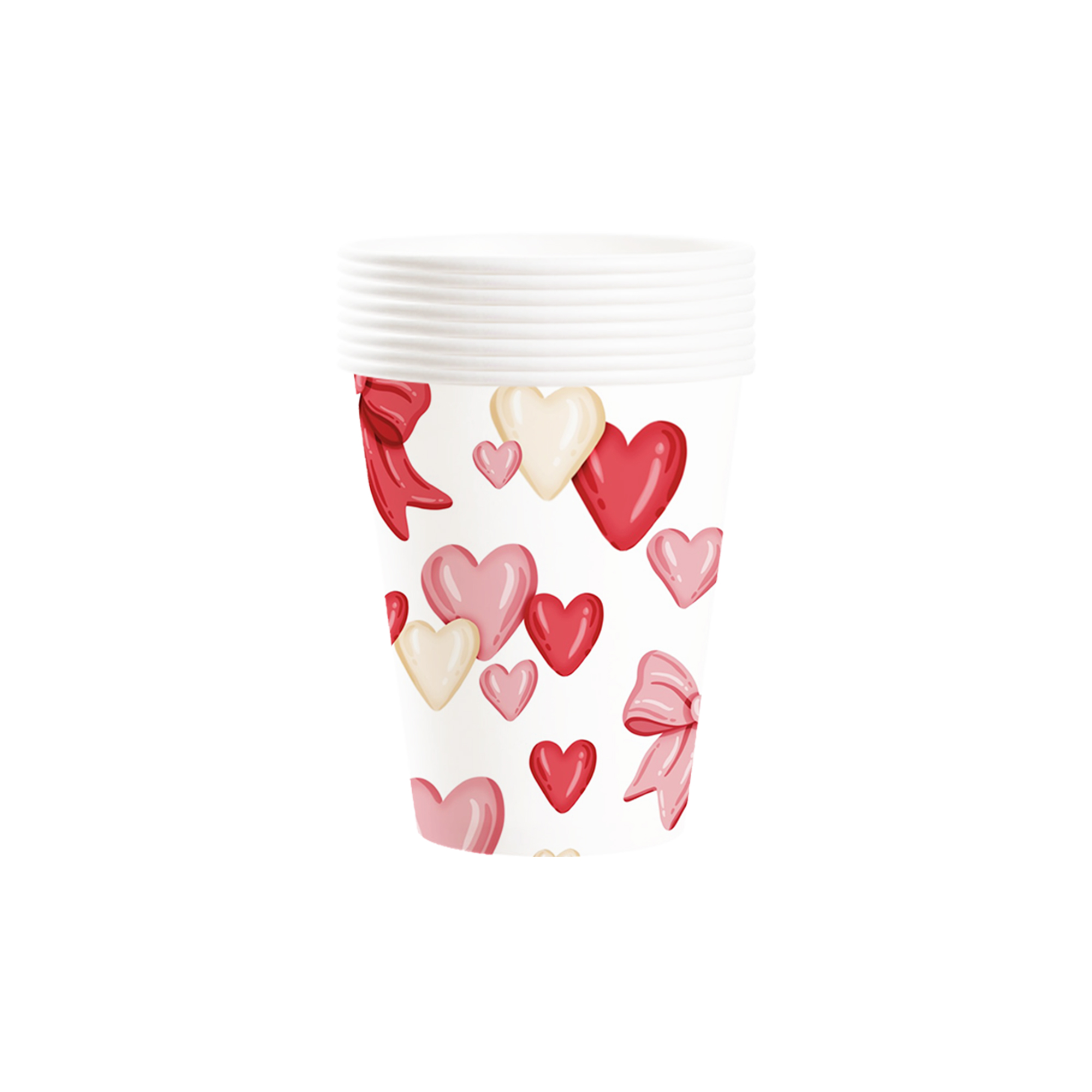 Valentine Theme Red Heart Pattern 9oz Cup
