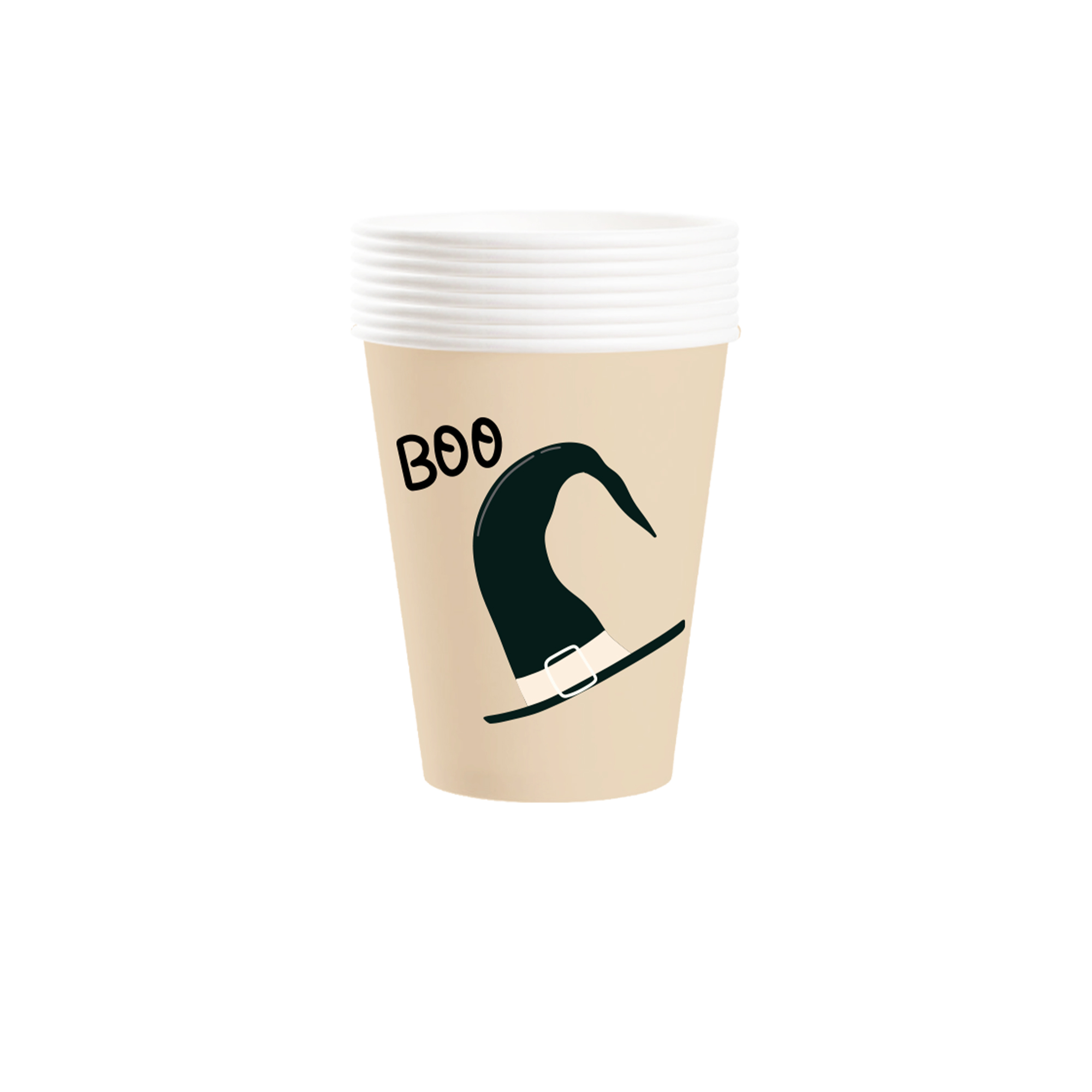 Halloween Theme Brown Color Black Hat 9oz Paper Cup 