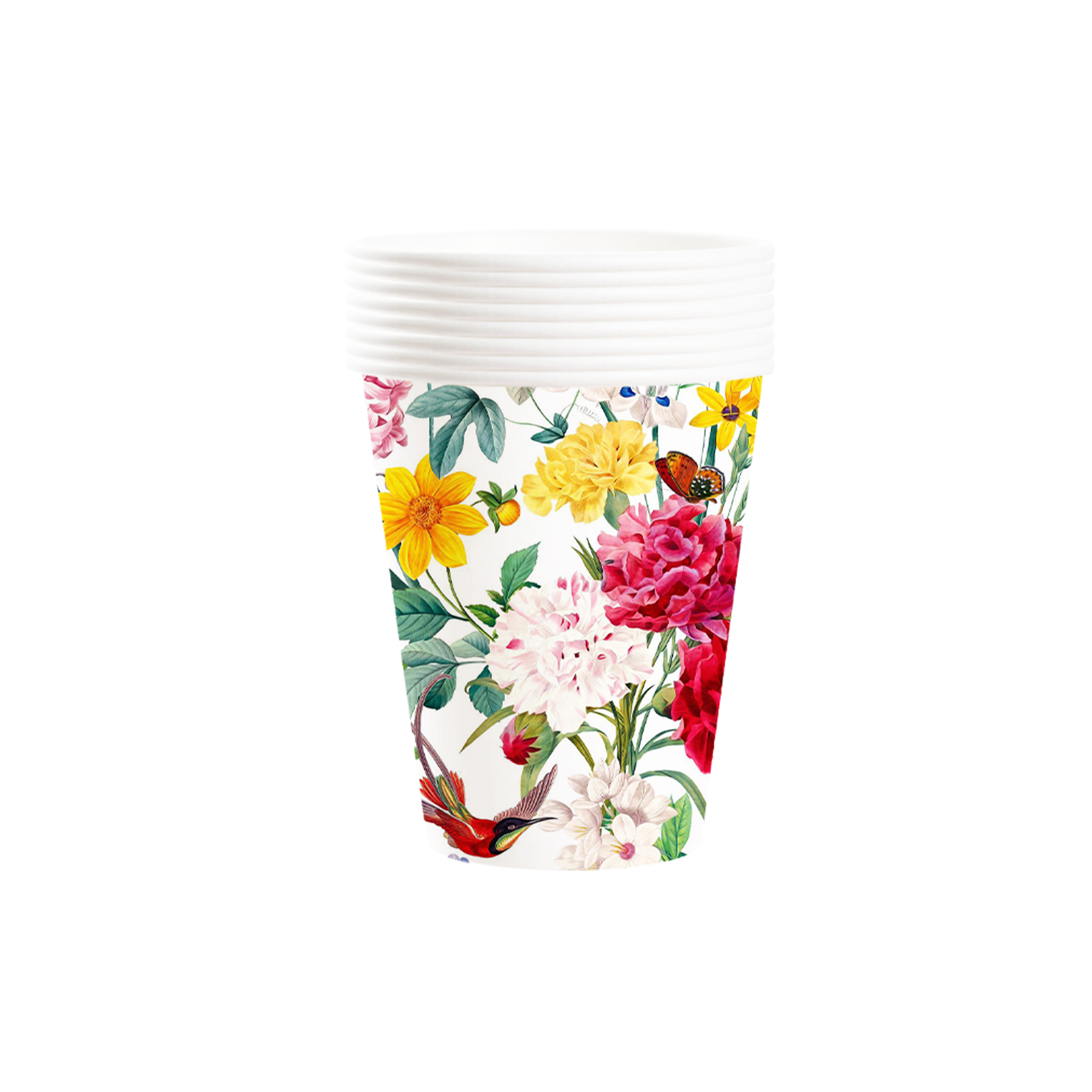 Flower Theme Colorful Flower Pattern 9oz Cup