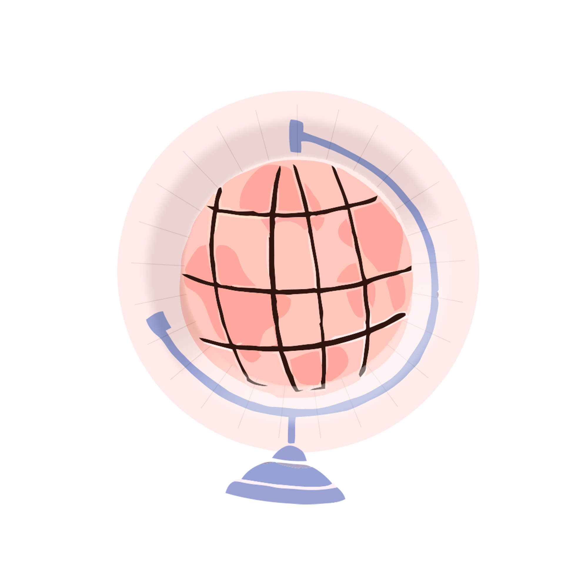 Back To School Theme Light Pink Dessert Plate