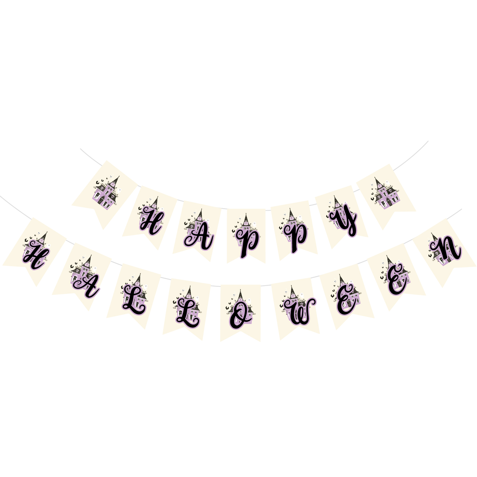 Halloween Theme Witch Castle Banner