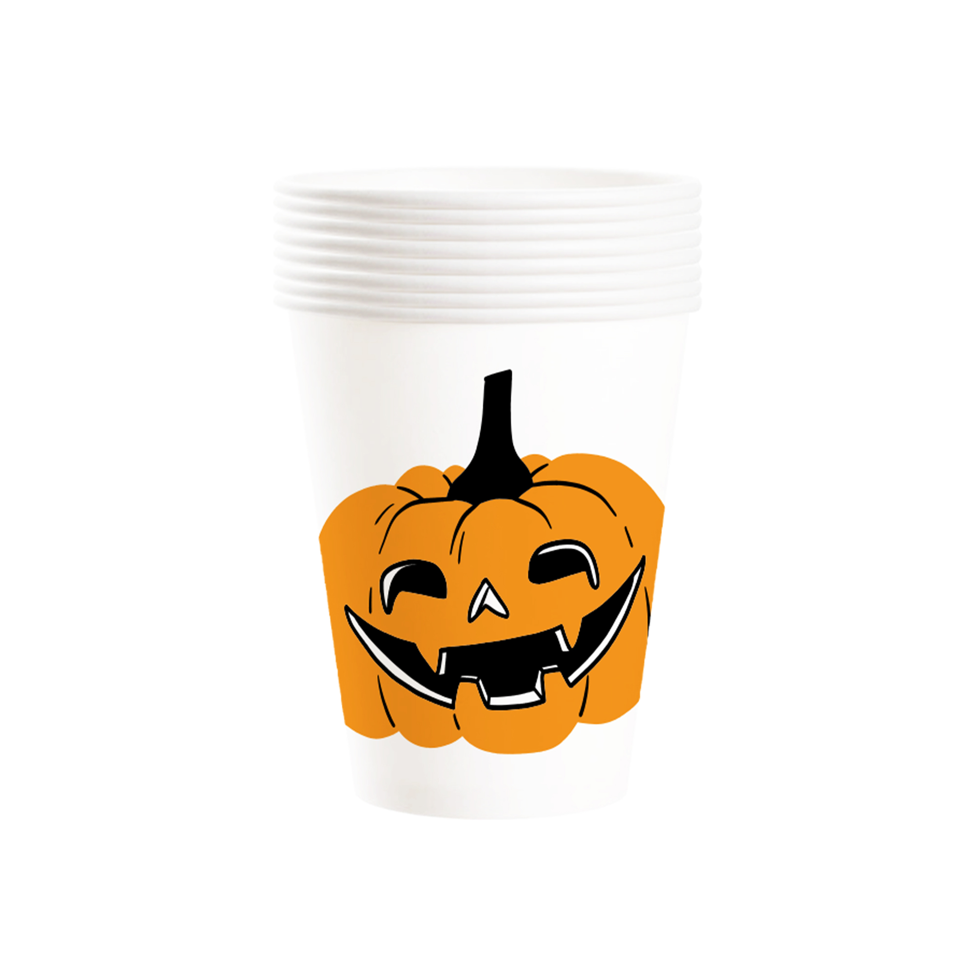 Halloween Theme White Color Pumpkin 9oz Cup 