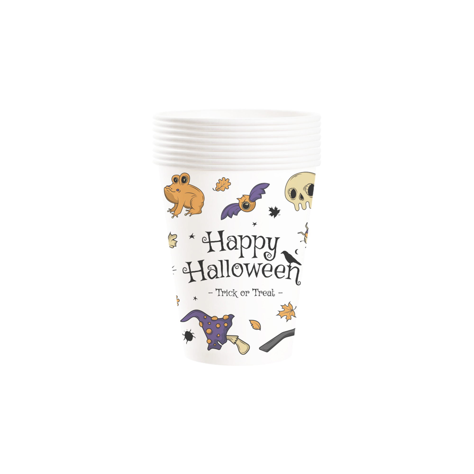 Halloween Theme White Color Bat 9oz Paper Cup