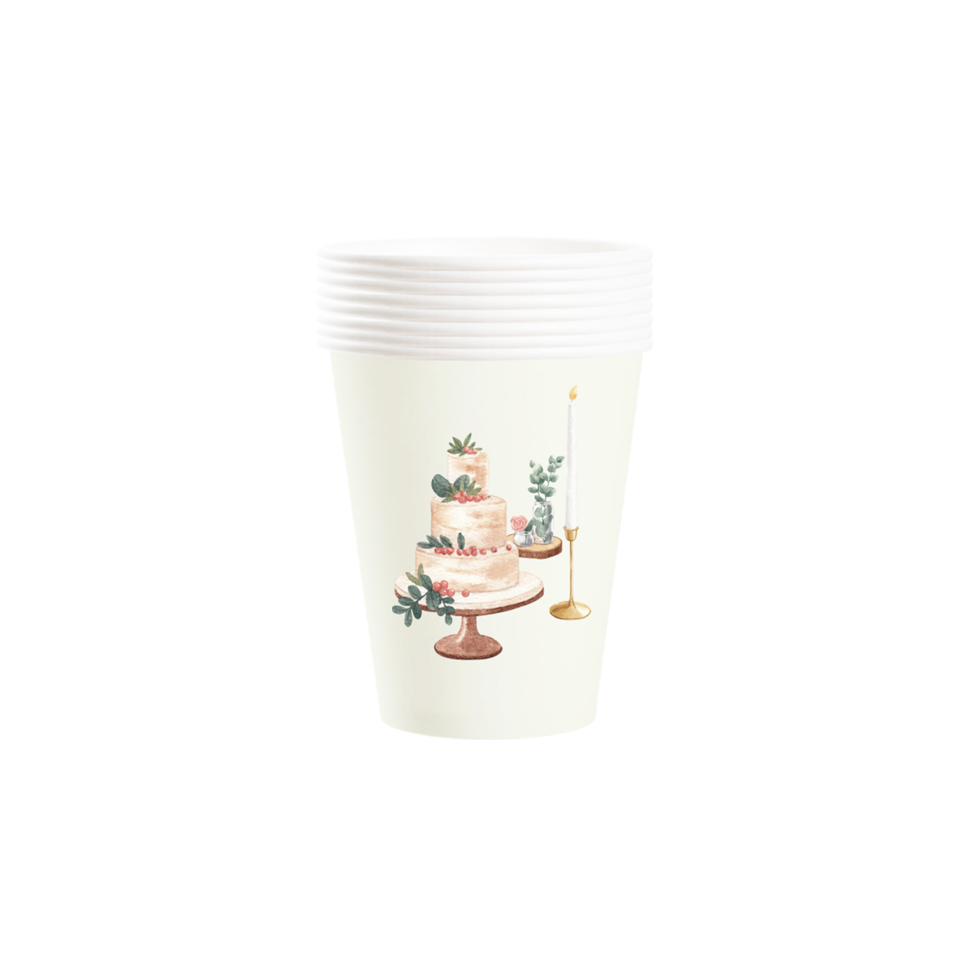Wedding Theme Beige Cake Pattern 9oz Cup