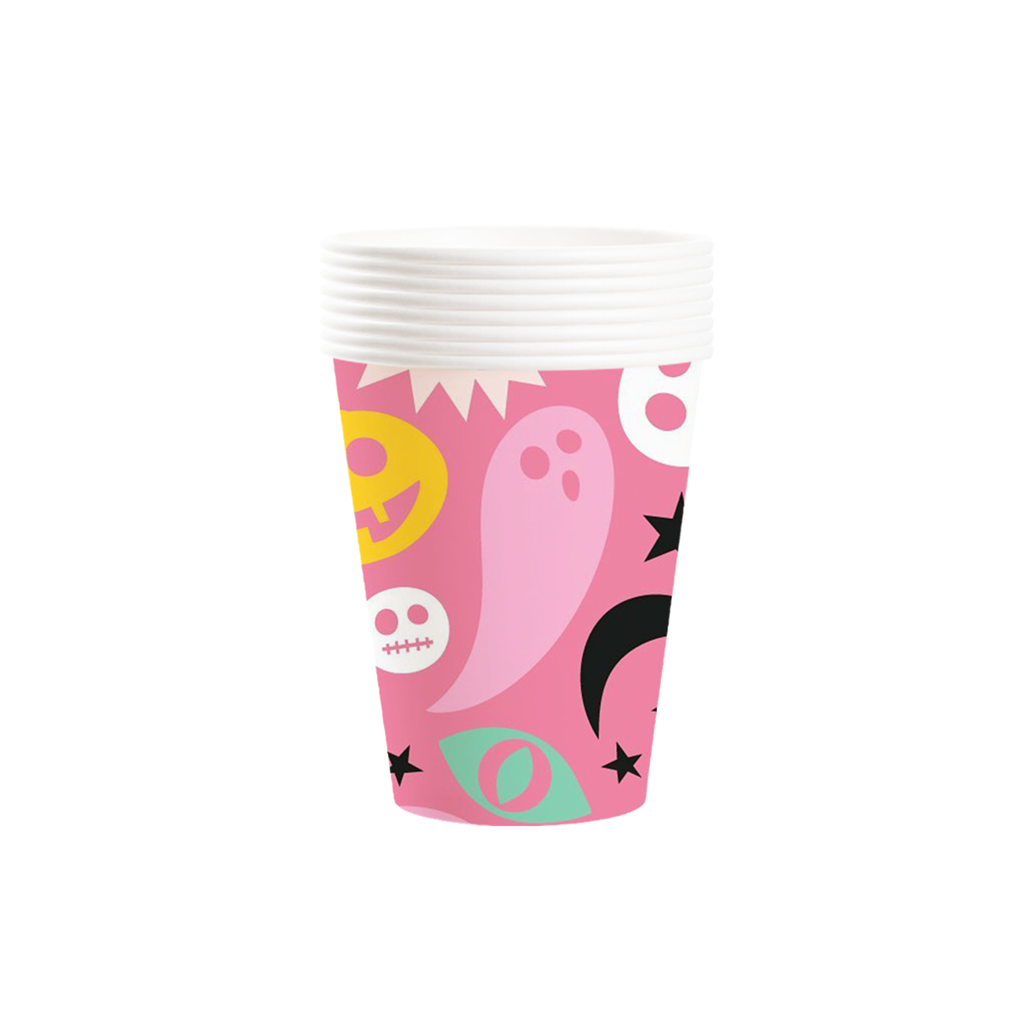 Halloween Theme Pink Color Ghost 9oz Paper Cup 