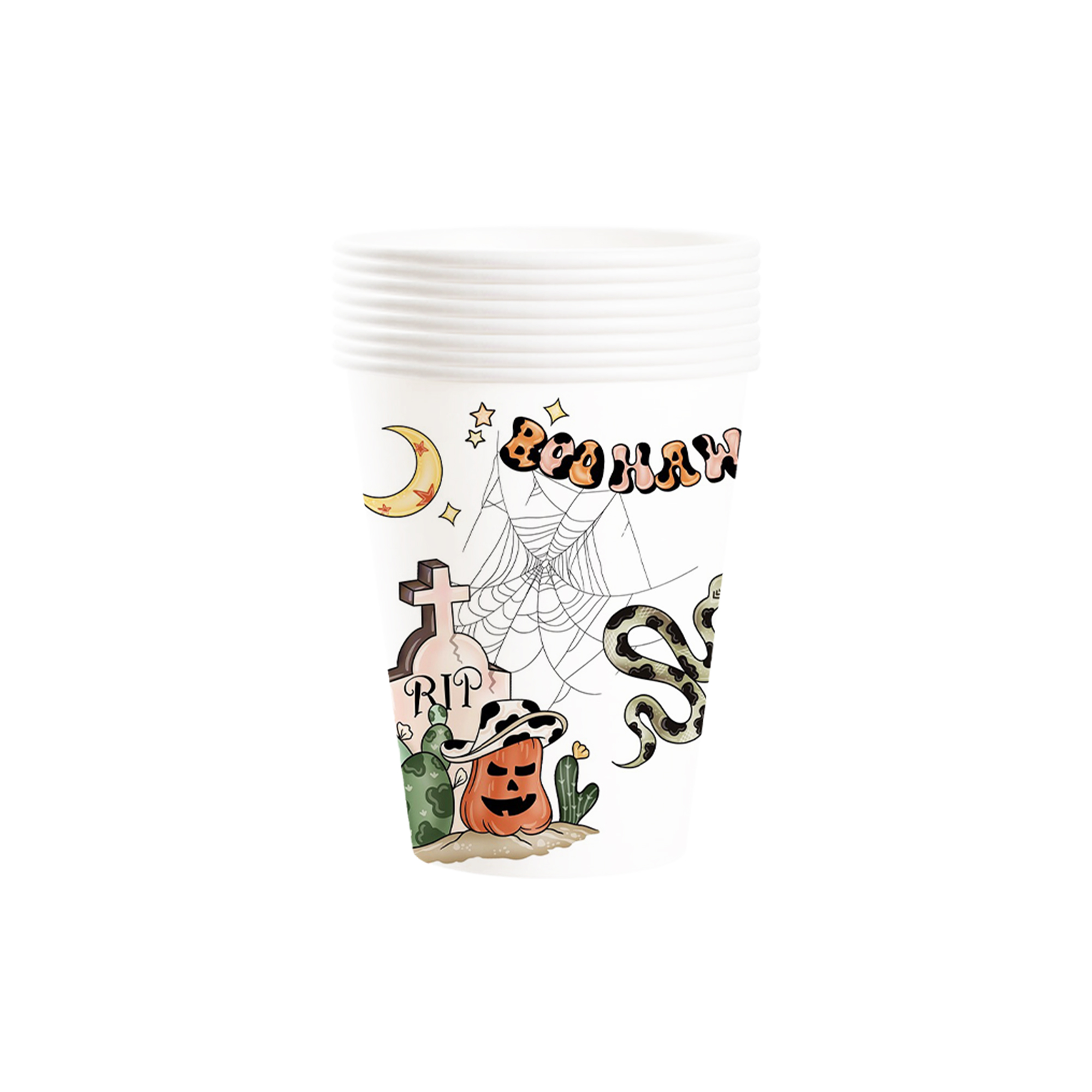 Halloween Theme White Color White Ghost 9oz Paper Cup 