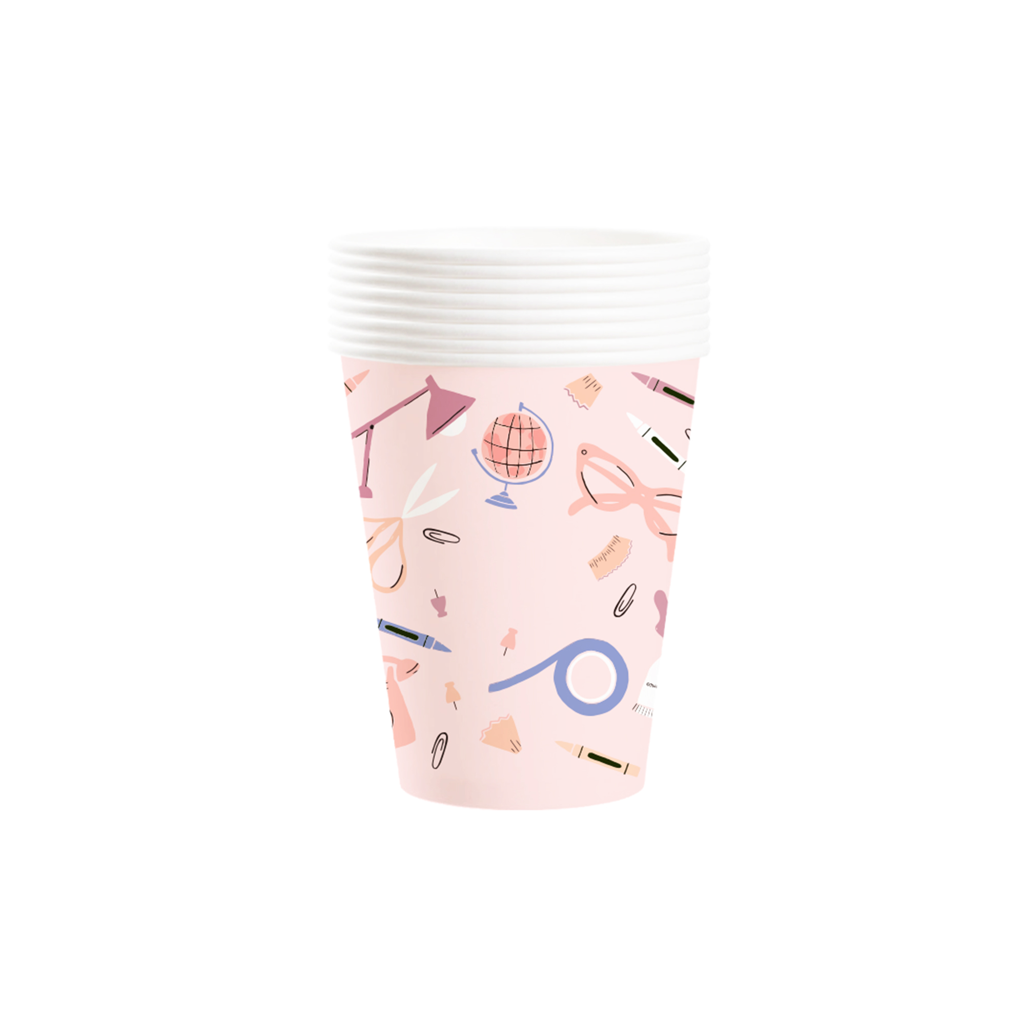 Back To School Theme Light Pink 9oz Cup