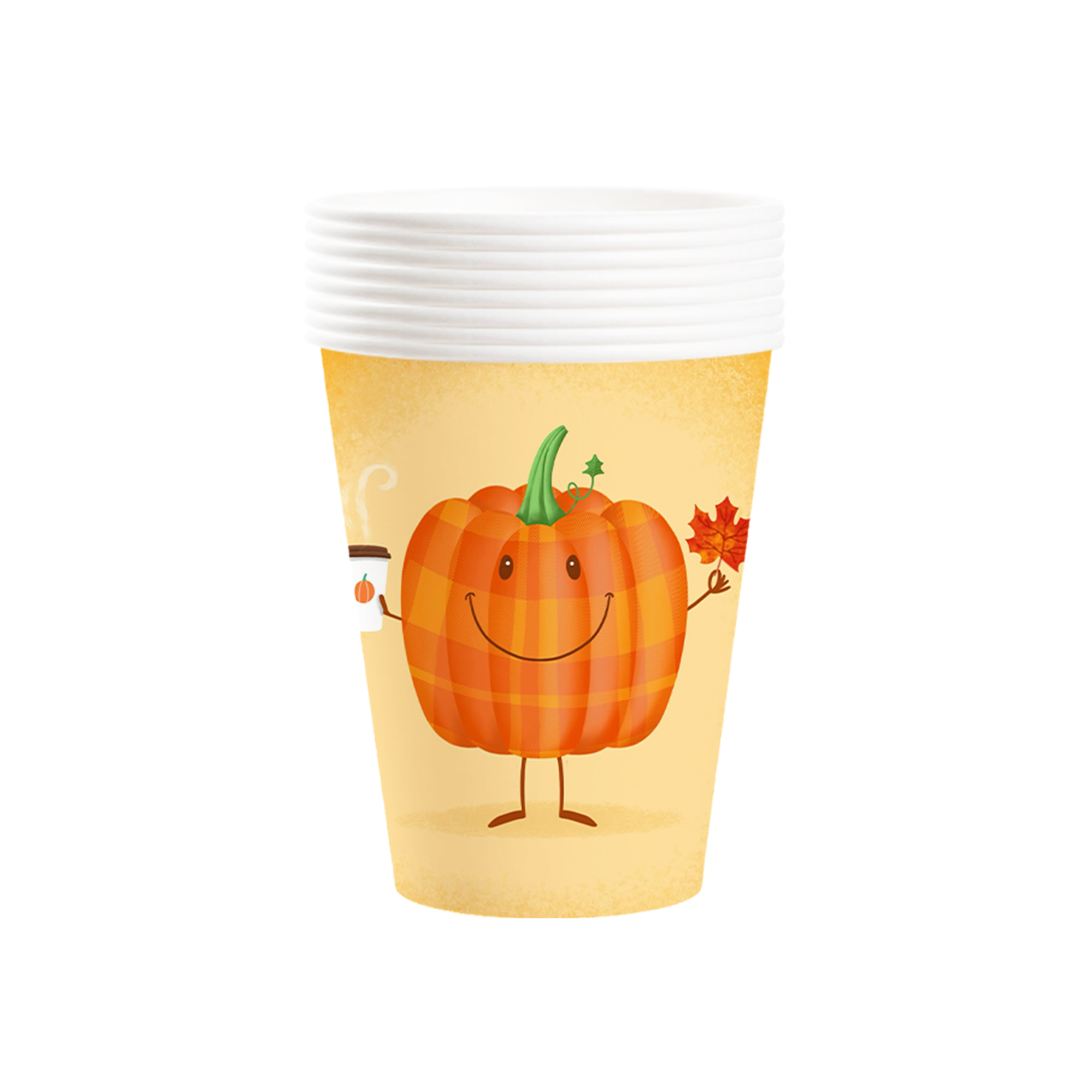 Halloween Theme Yellow Color Ghost 9oz Paper Cup 