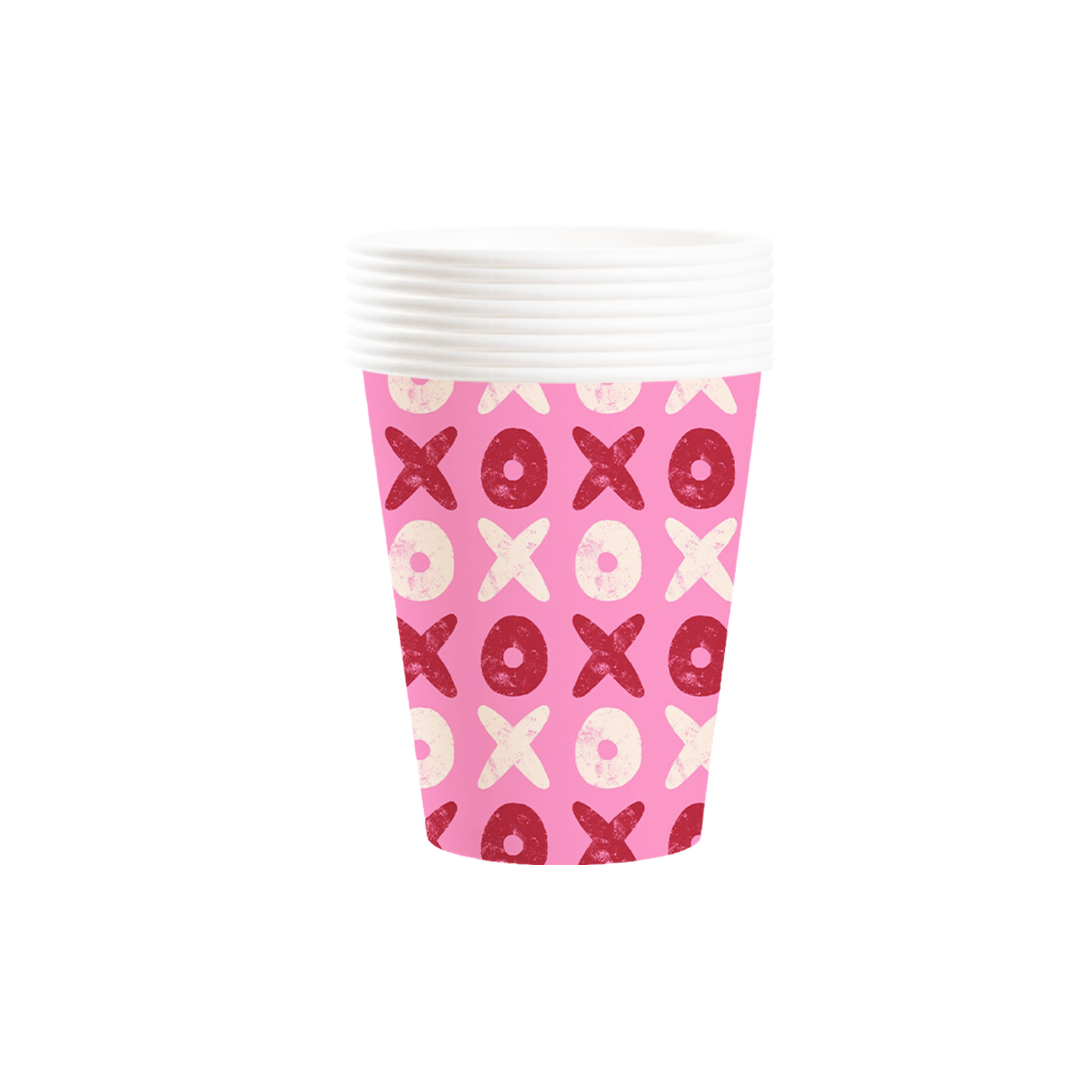 Valentine Theme Hot Pink XOXO Pattern 9oz Cup
