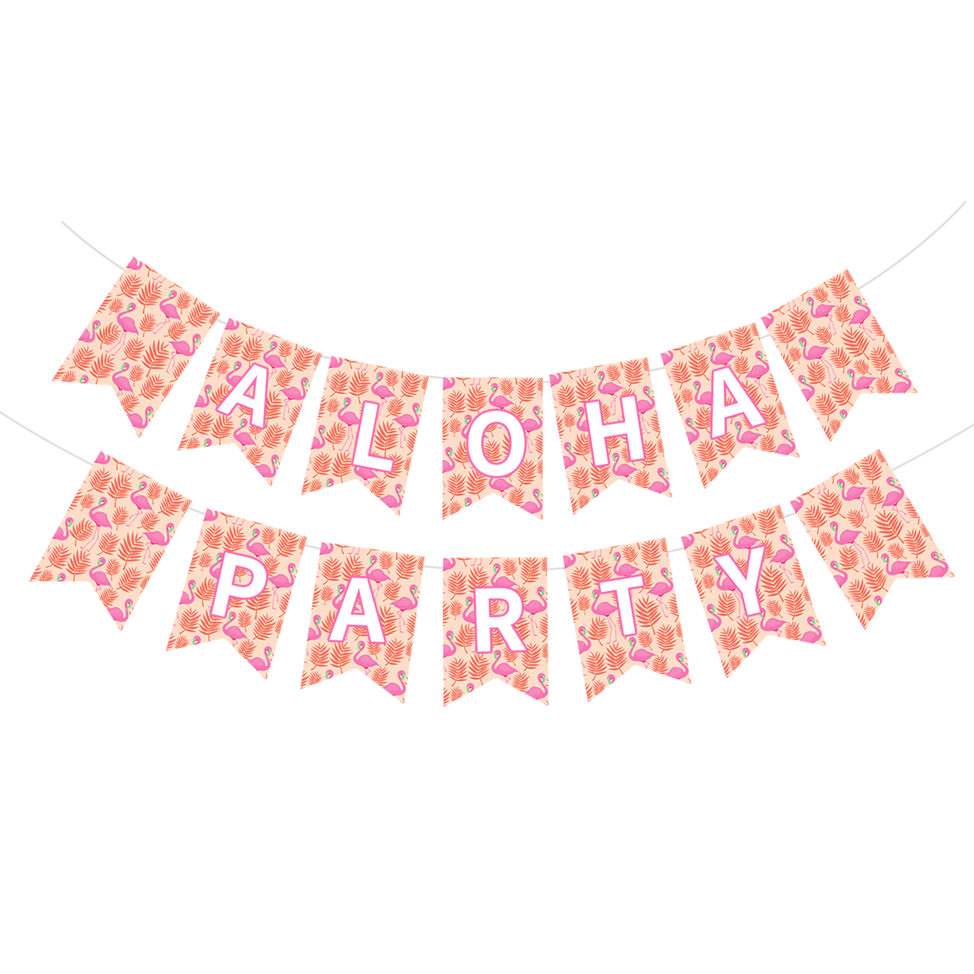 Summer Theme Aloha Party Pink Paper Banner