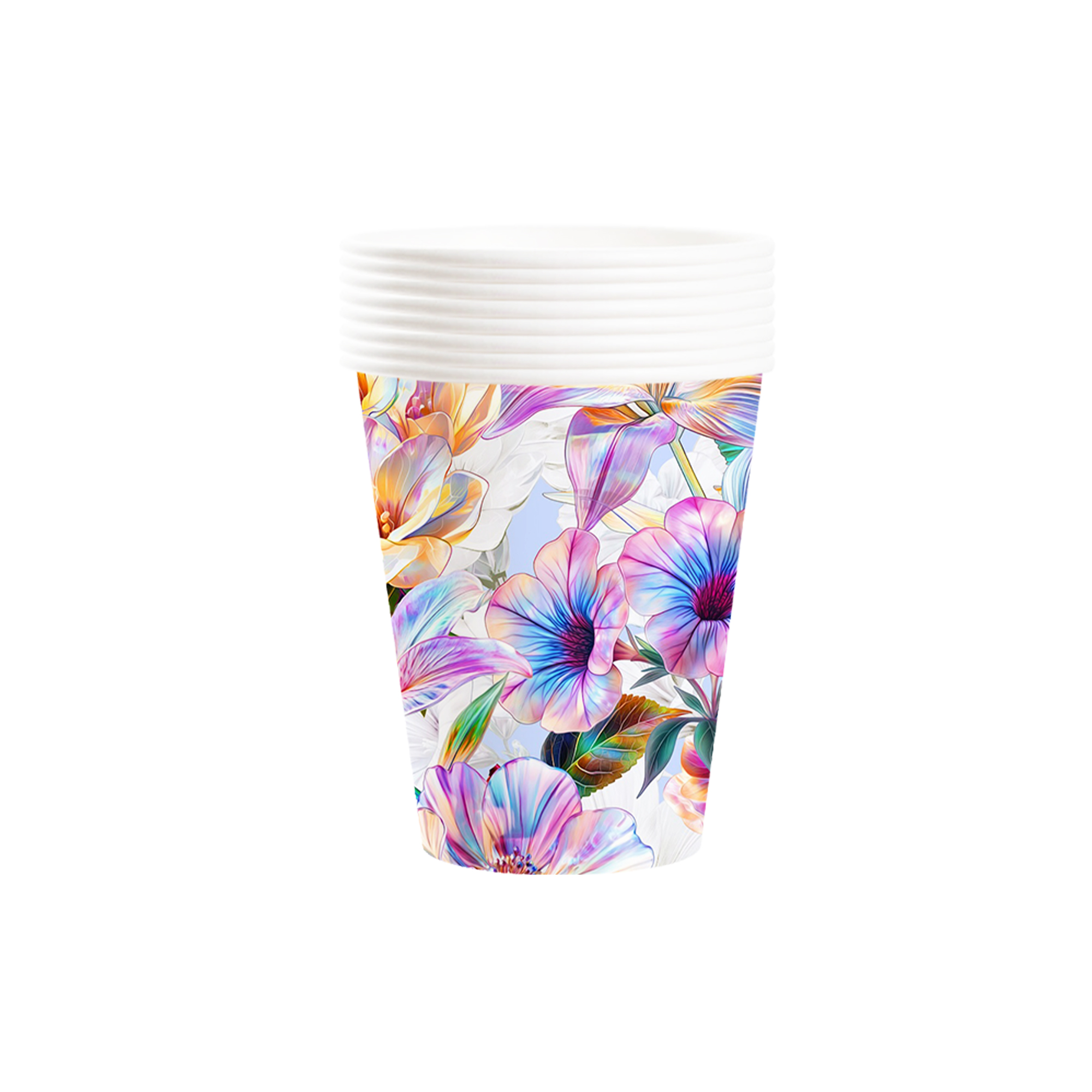 Flower Theme Purple Morning Glory Pattern 9oz Cup