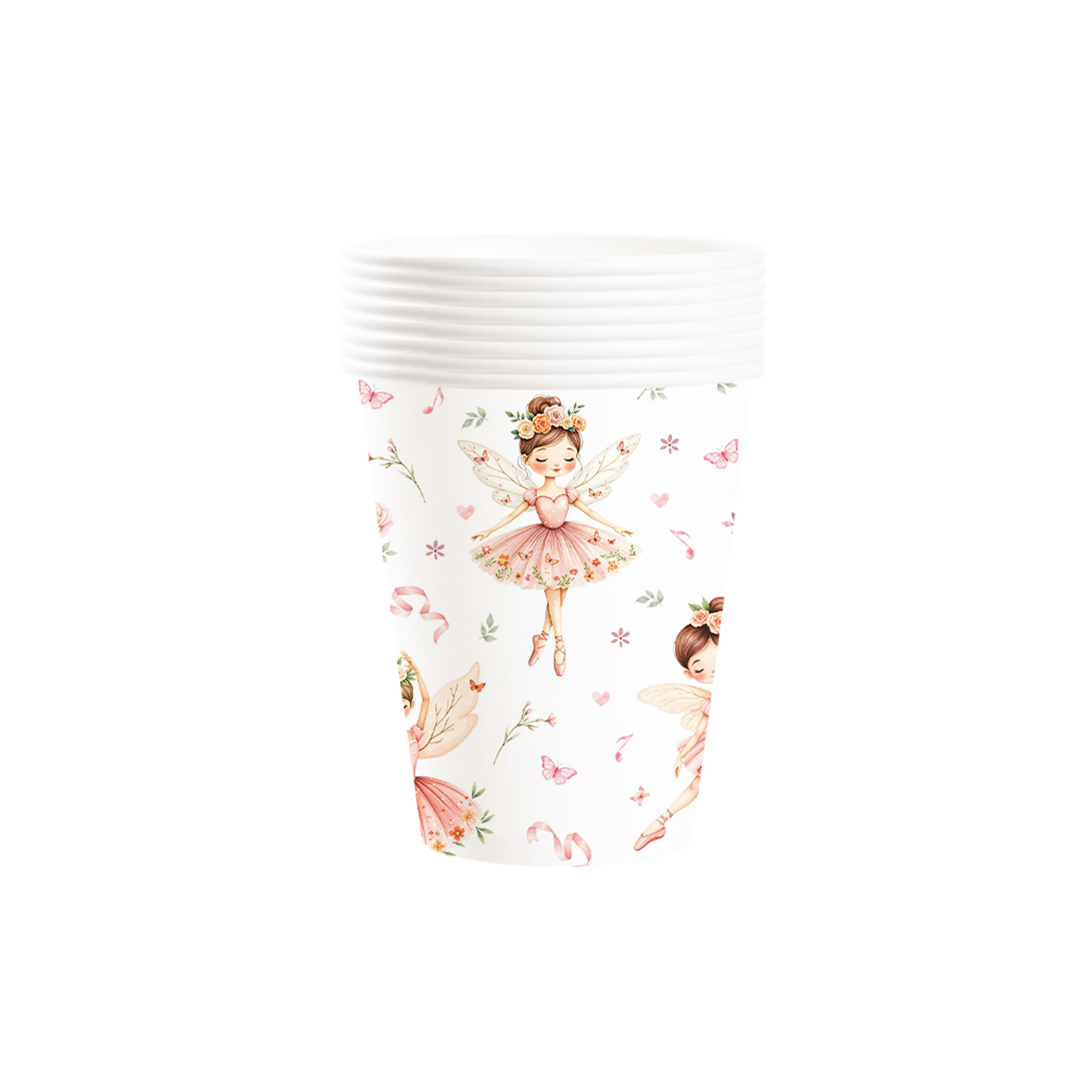 Kids Theme Light Pink Fairy Pattern 9oz Cup