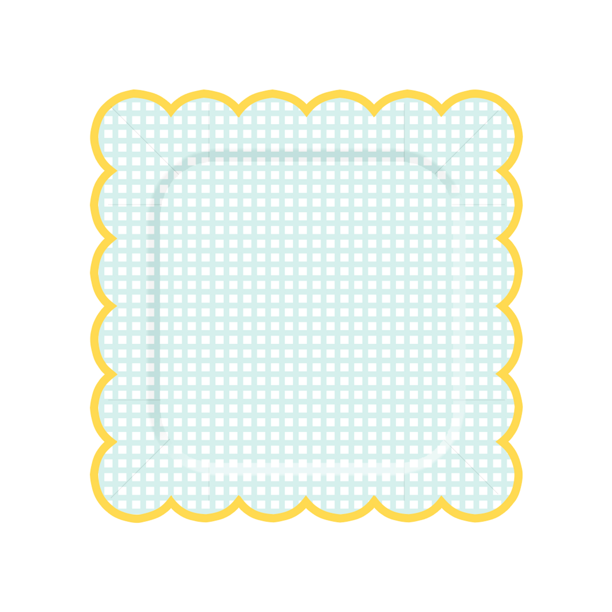 Easter Themed Green Gingham Dinner Plate