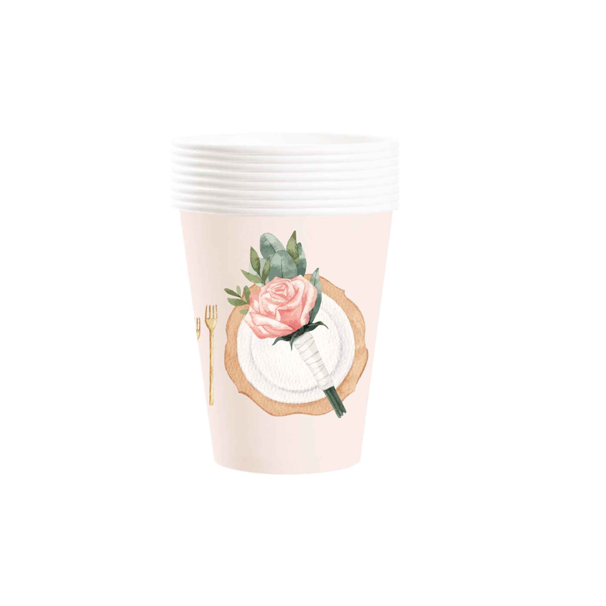Wedding Theme Light Pink Bouquet 9oz Cup