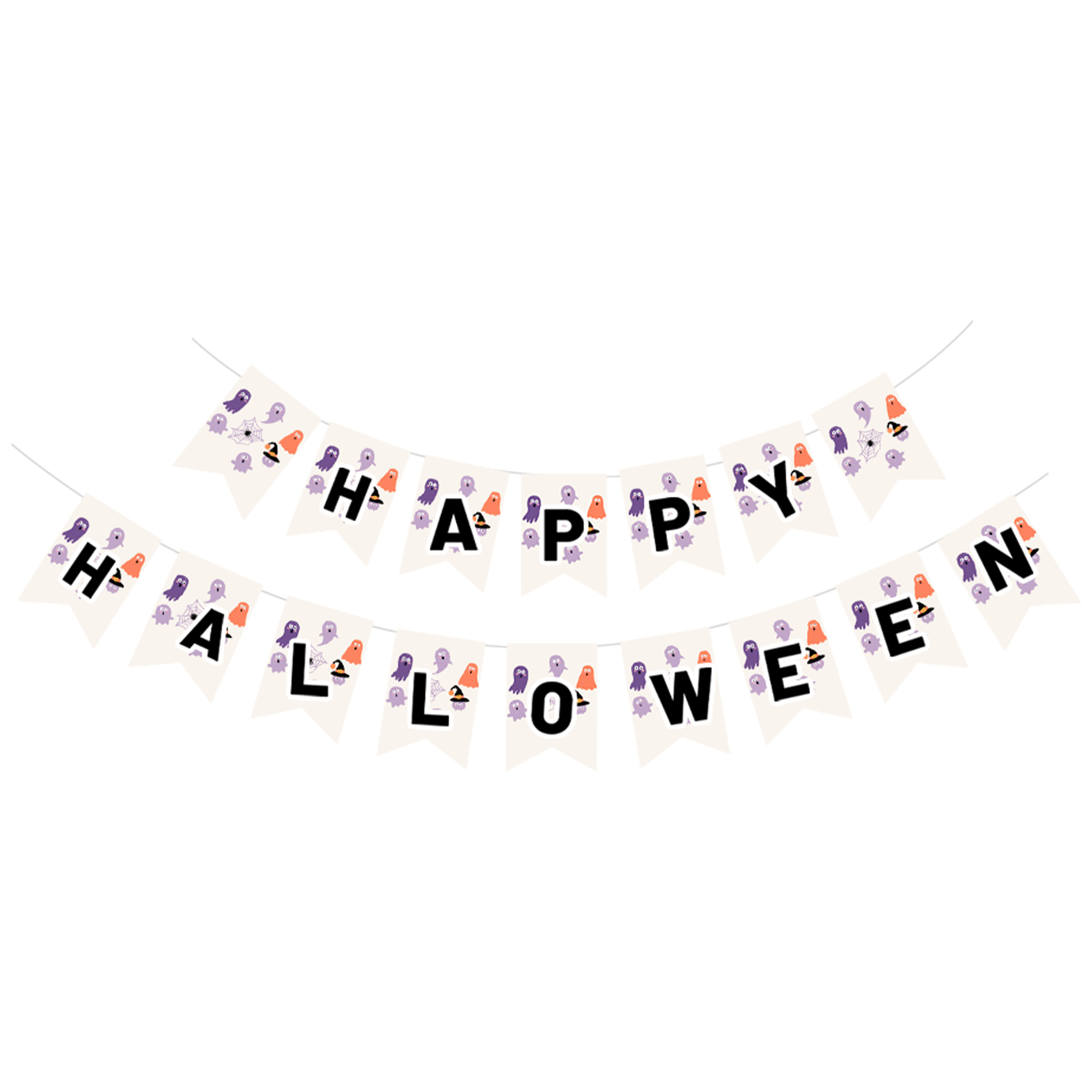 Halloween Theme White Color Pumpkin Banner