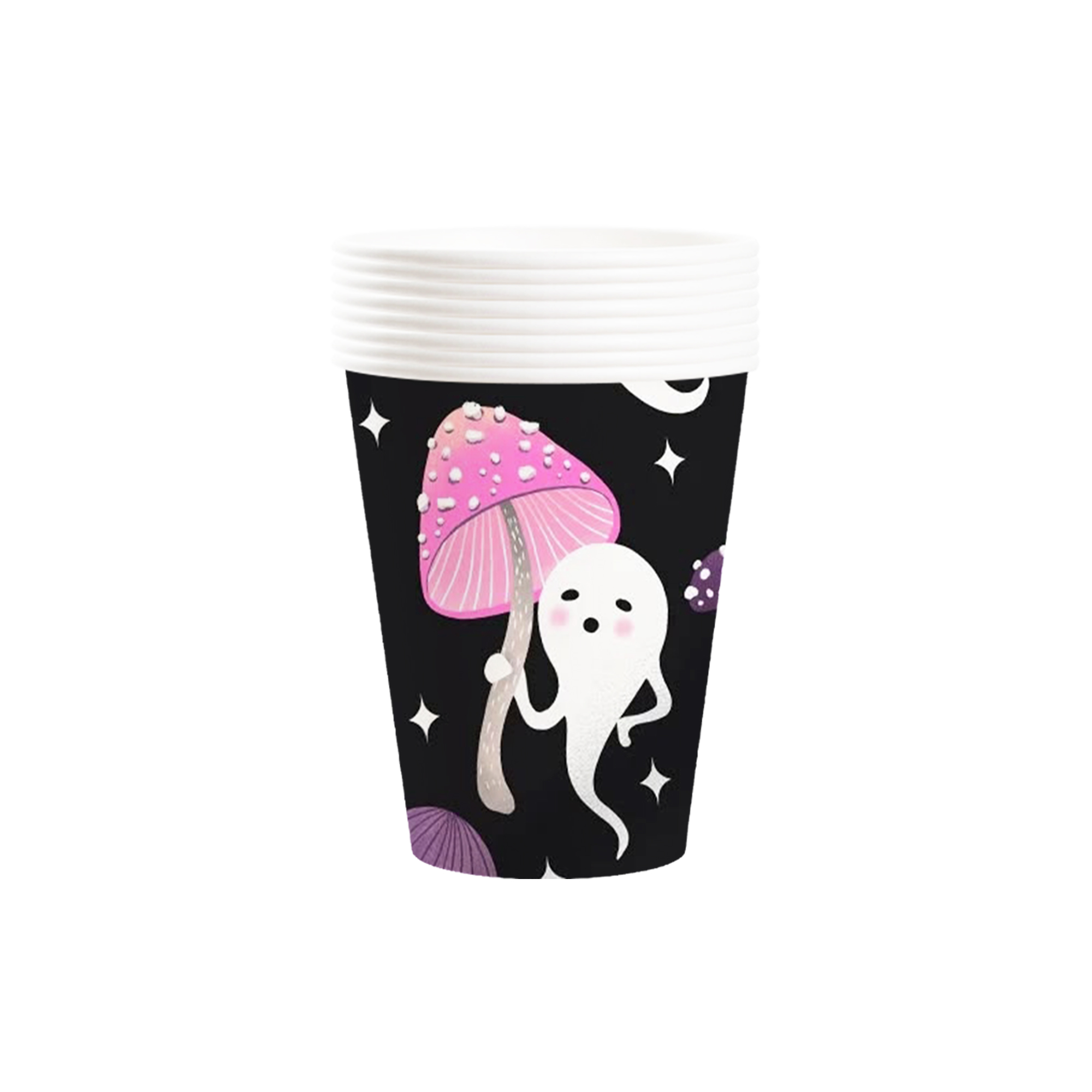 Halloween Theme Black Background Ghost Pattern 9oz Cup 