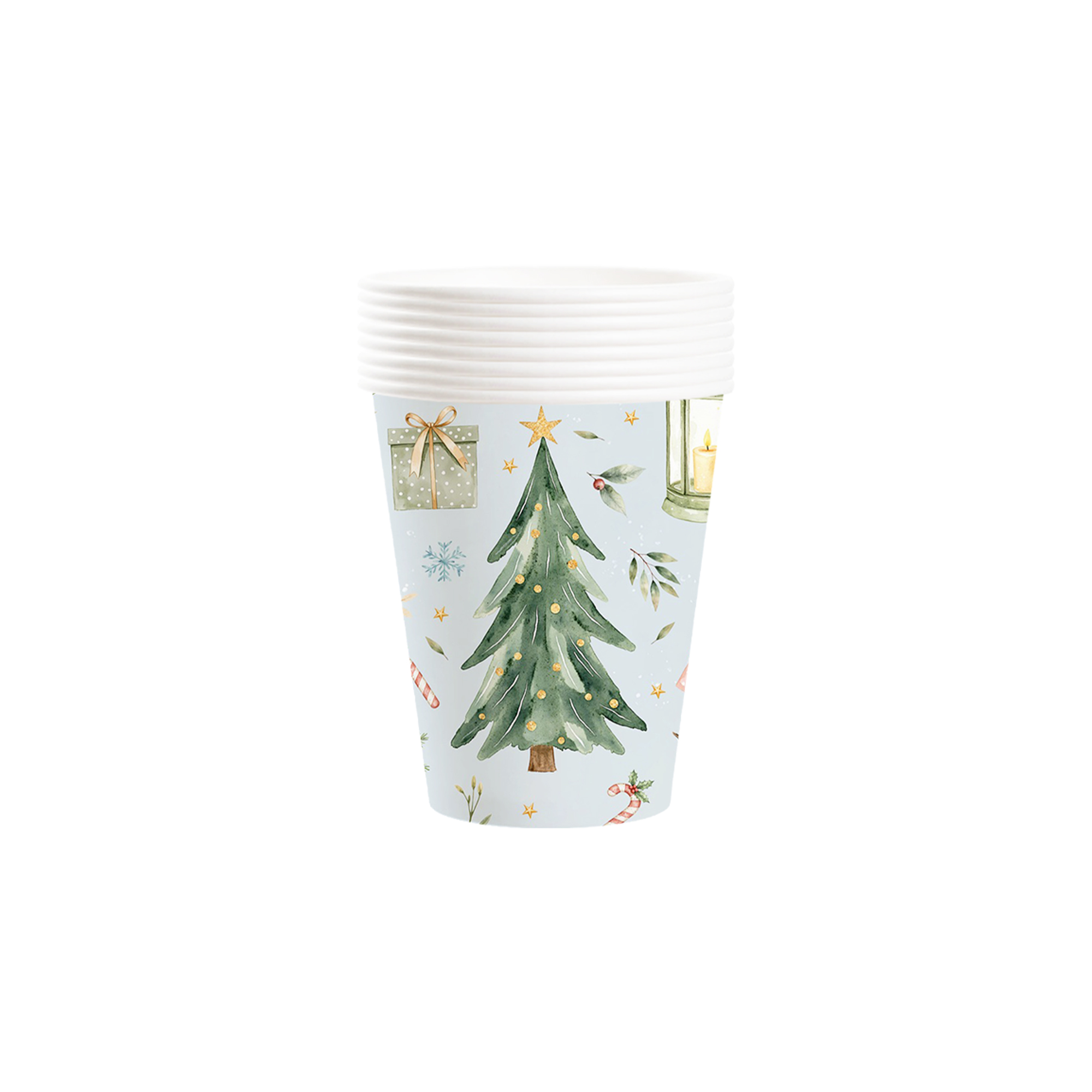 Christmas Theme Green Christmas Tree Pattern 9oz Cup 