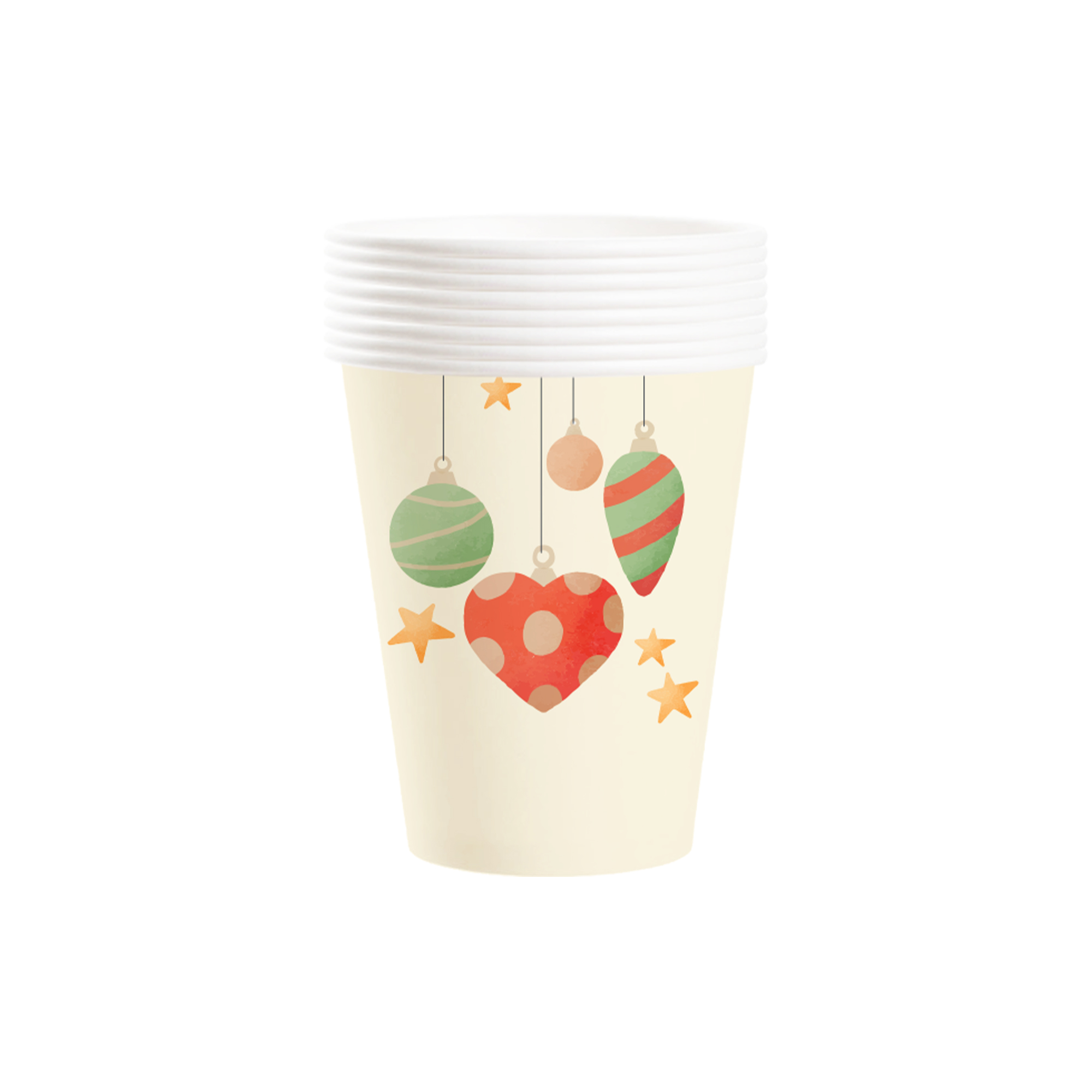Christmas Theme Beige Background Christmas Ball 9oz Cup 