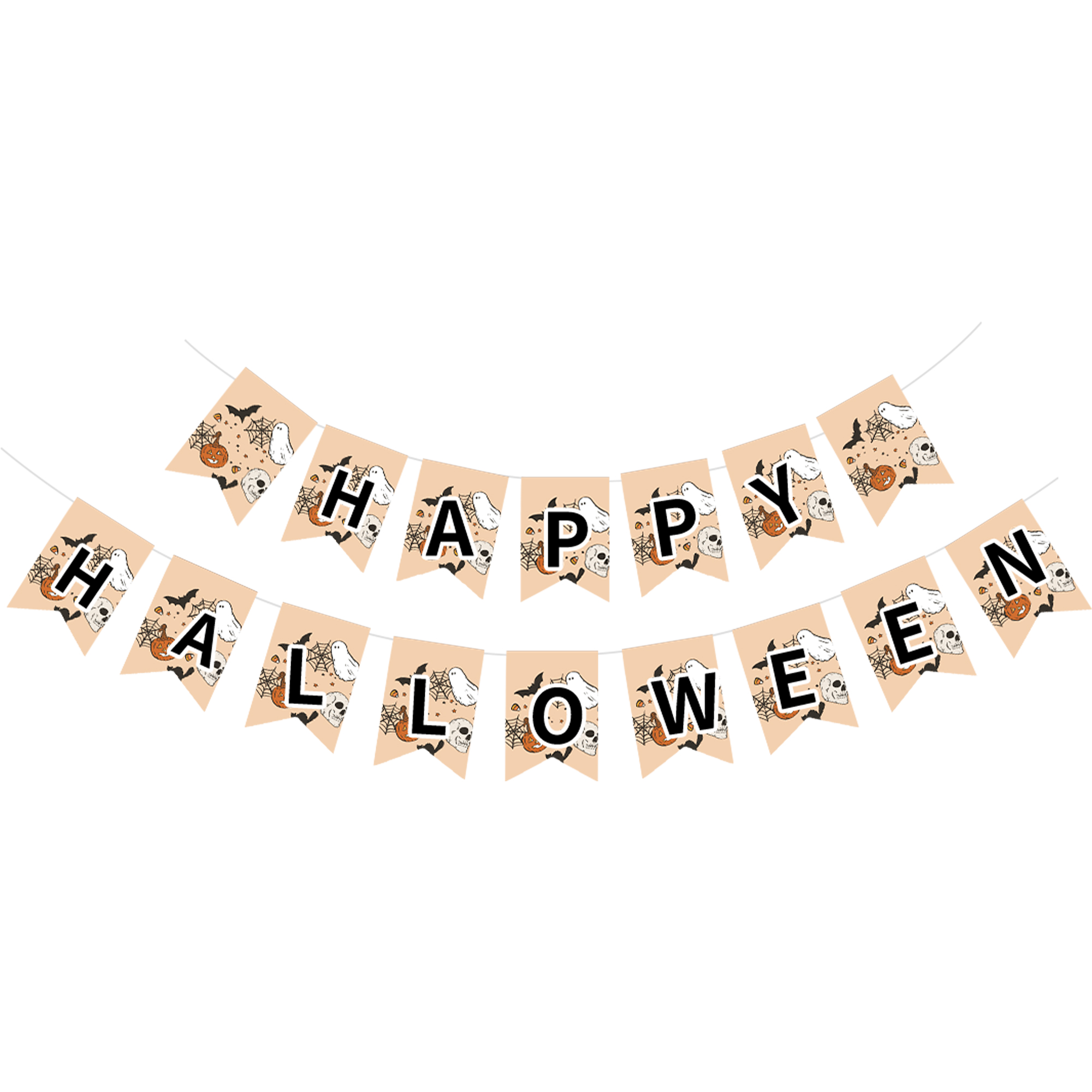 Halloween Theme Brown Color Ghost Banner