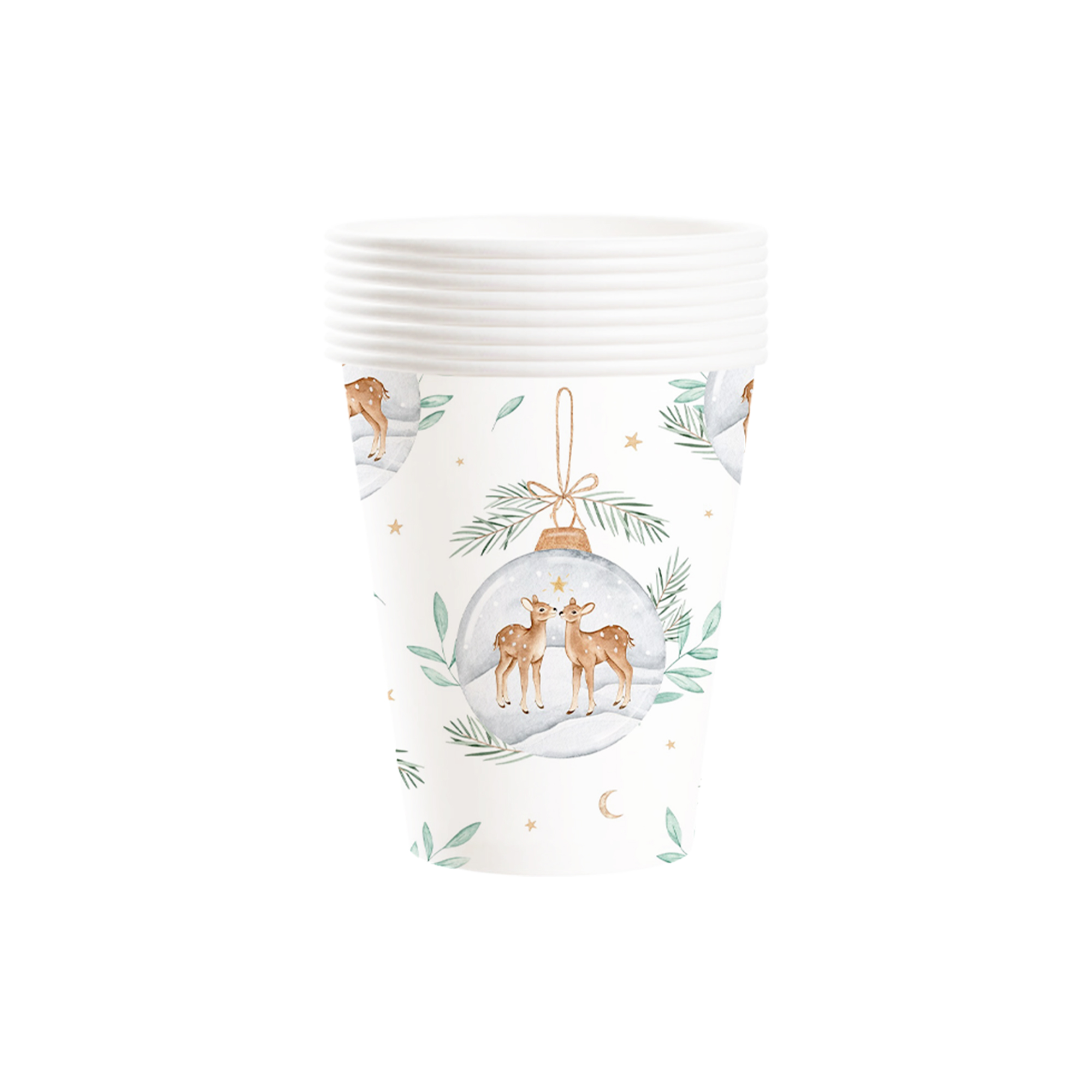 Christmas Theme White Background Christmas Reindeer 9oz Cup 