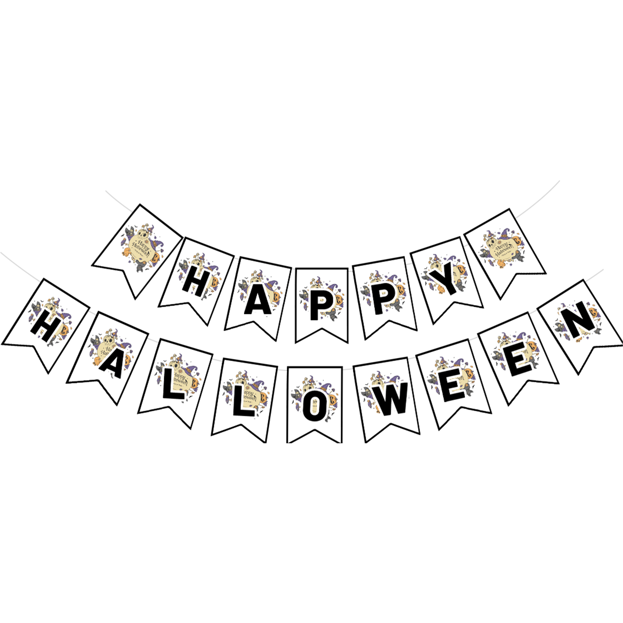 Halloween Theme White Color Banner
