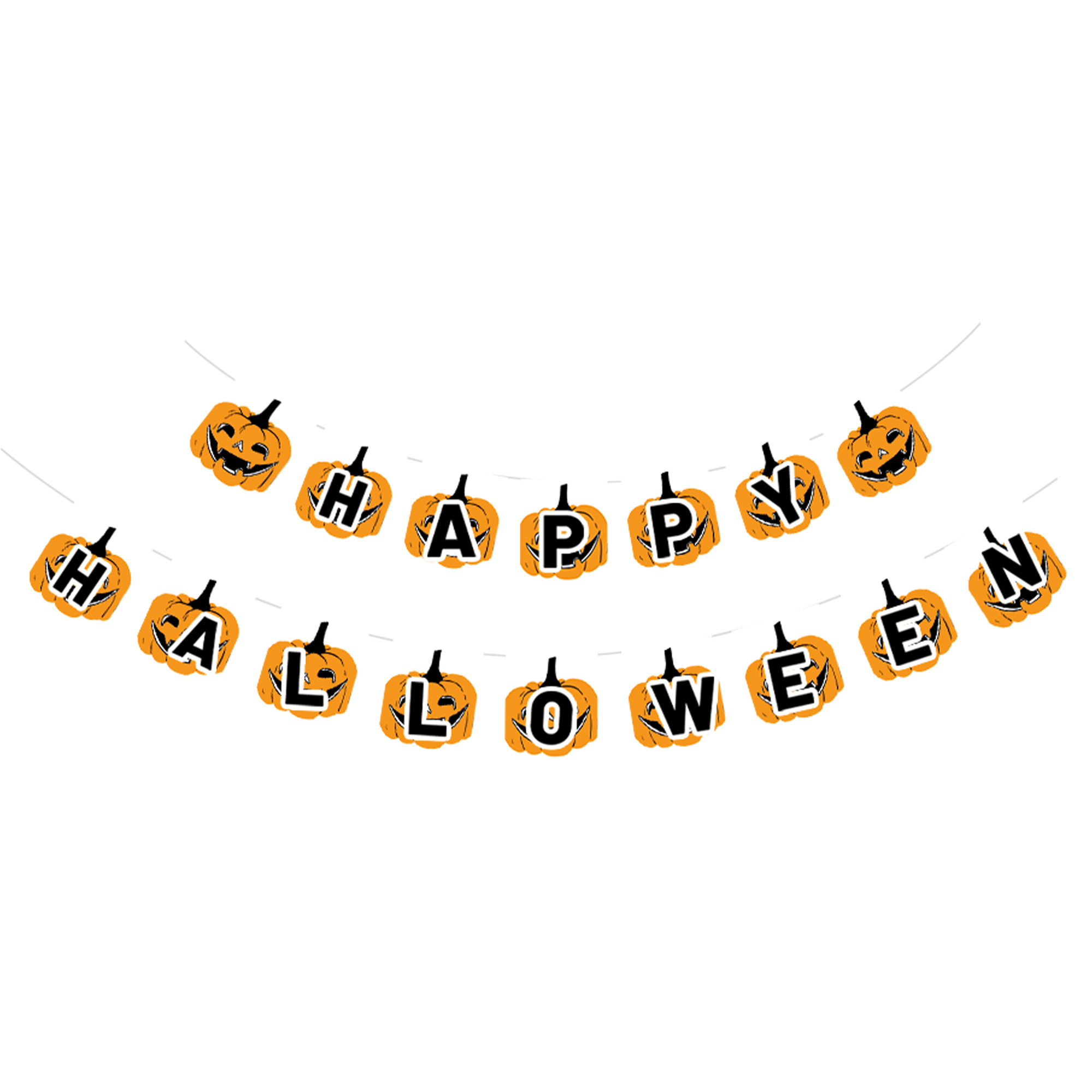 Halloween Theme Pumpkin Shape Banner