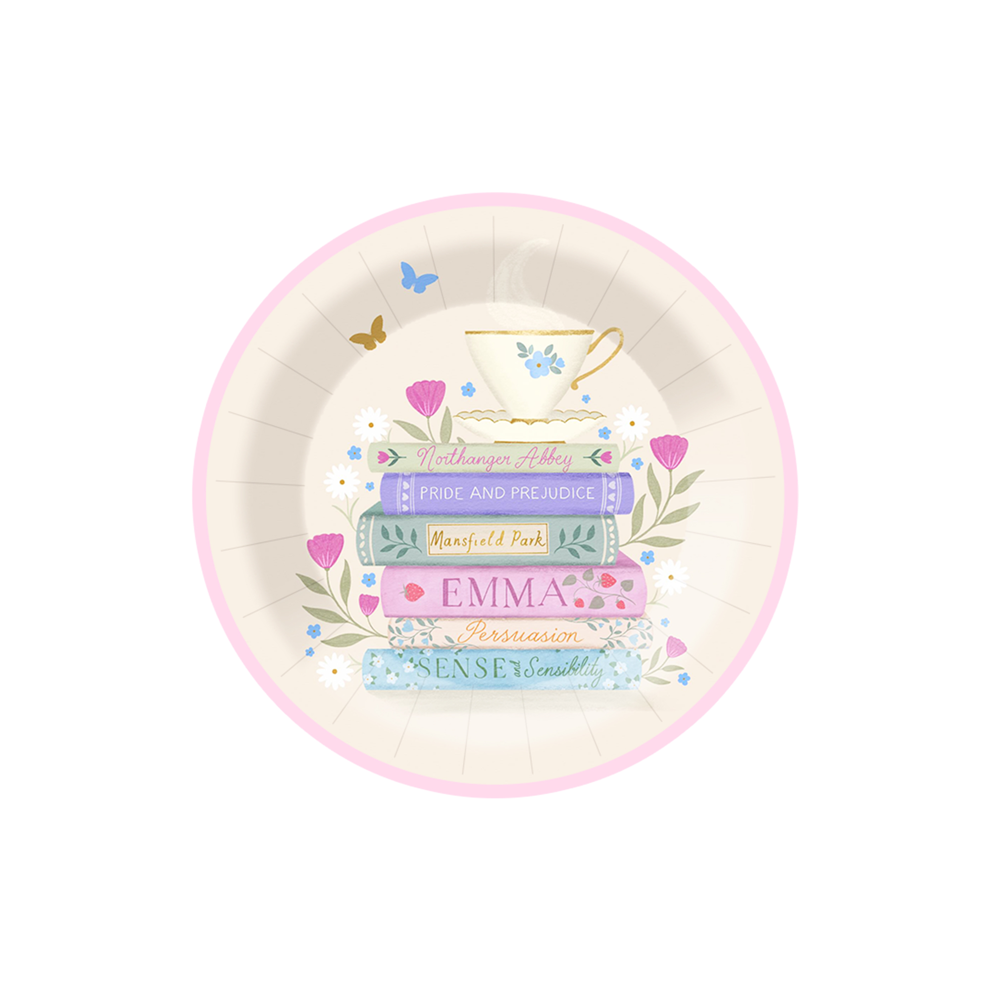 Back To School Theme Beige Dessert Plate