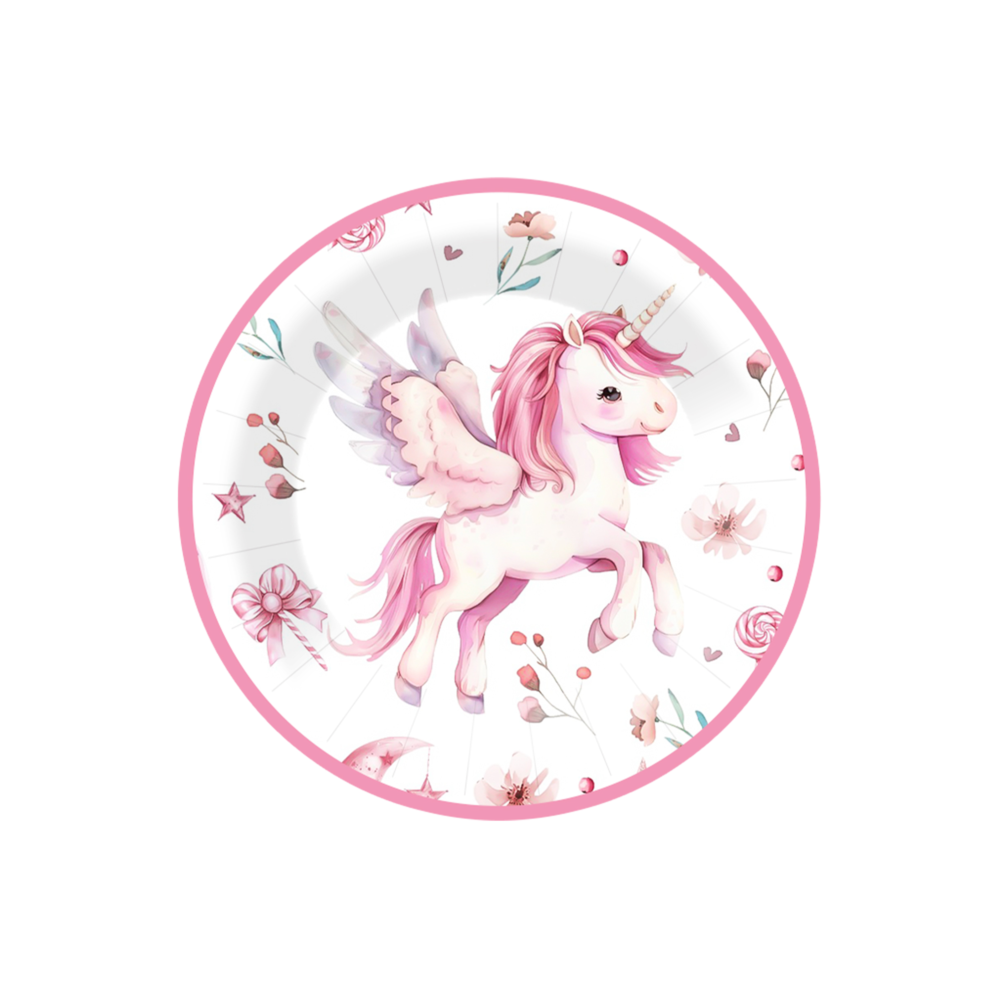 Pink Unicorn Dessert Plate