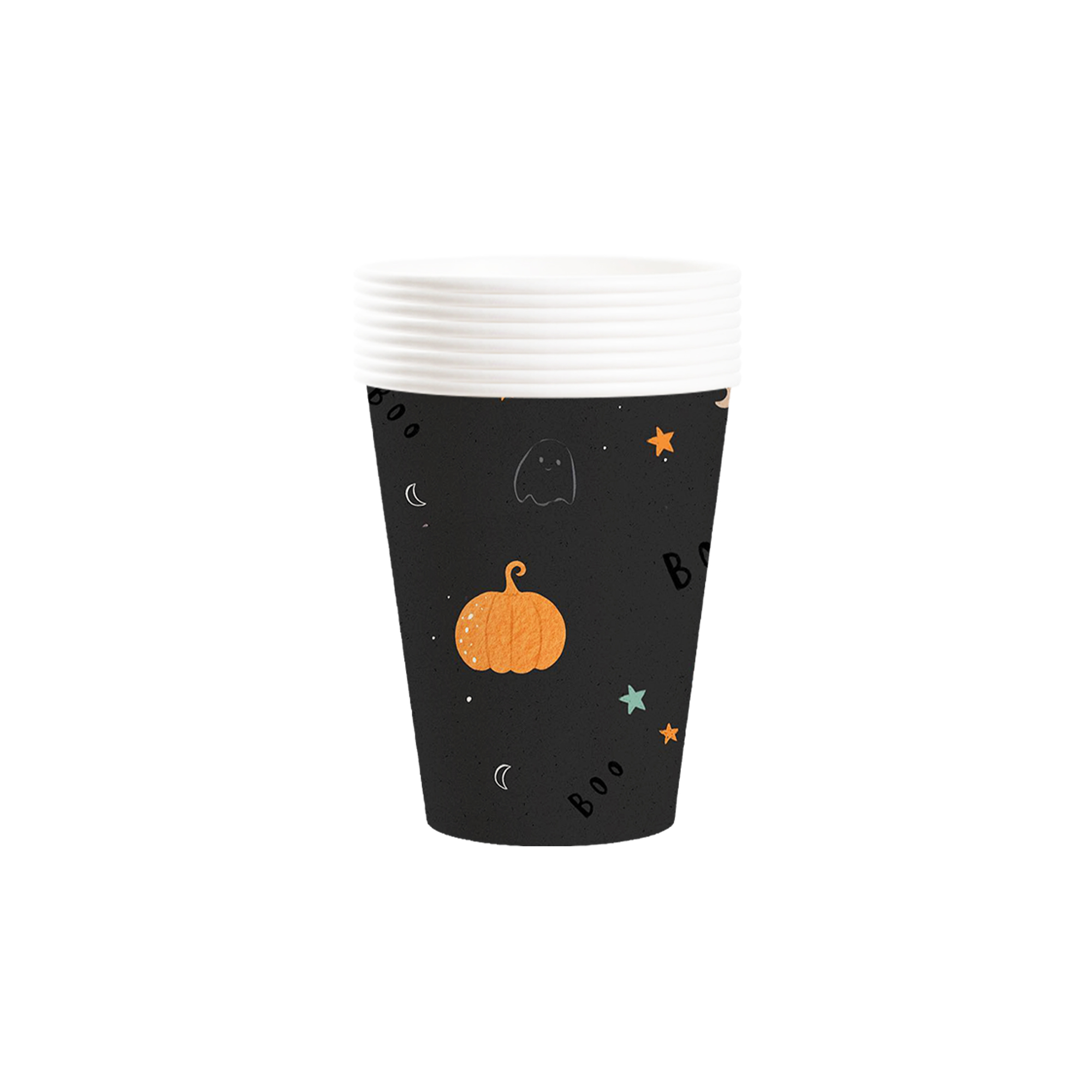 Halloween Theme Black Background and Pumpkin Pattern 9oz Cup 