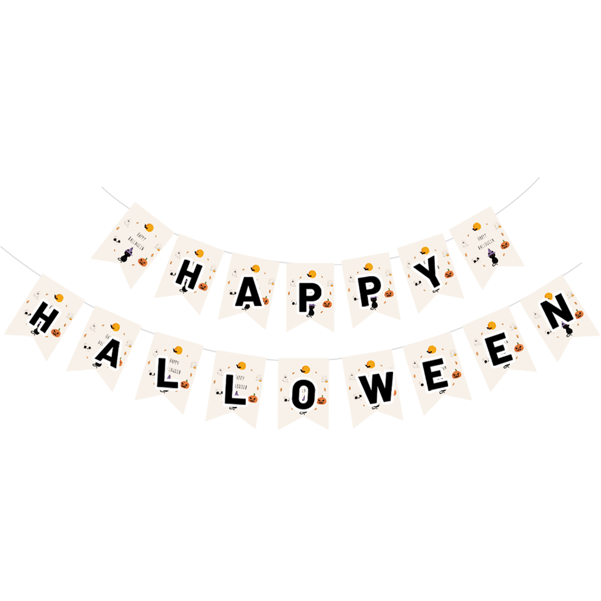 Halloween Theme White Color Pumpkin Banner