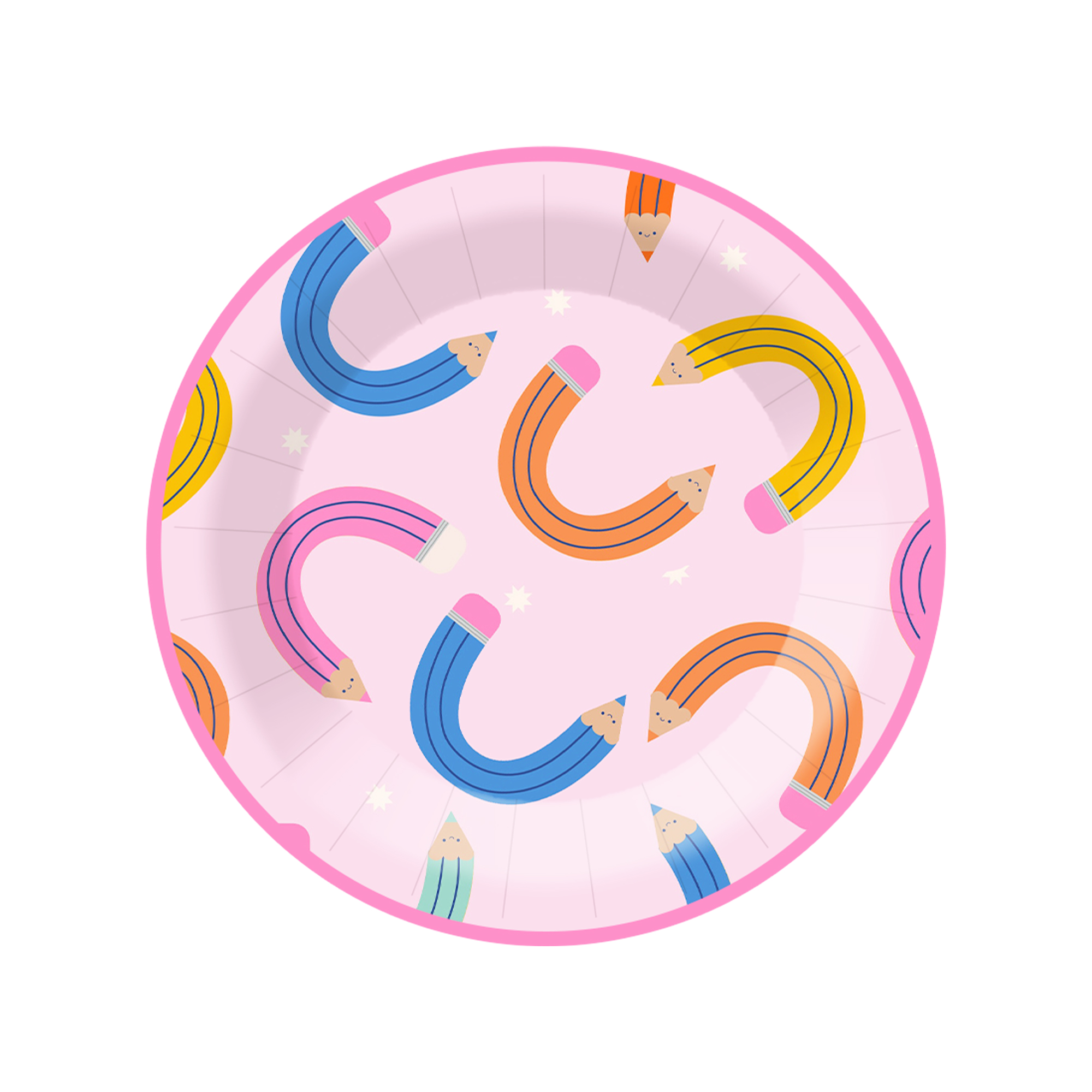 Back To School Theme Pink Dinner Plate
