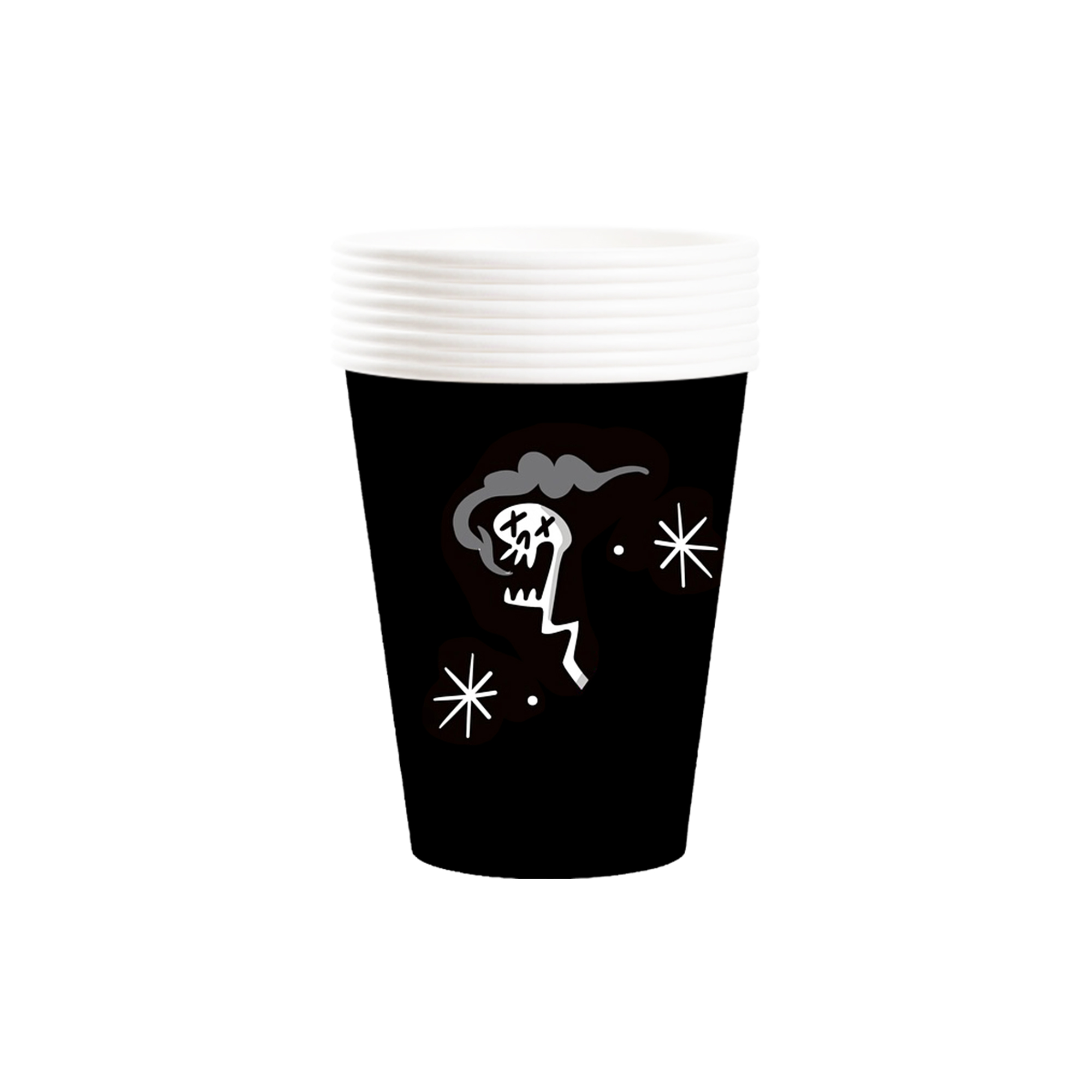 Halloween Theme Black Background Skull Pattern 9oz Cup 
