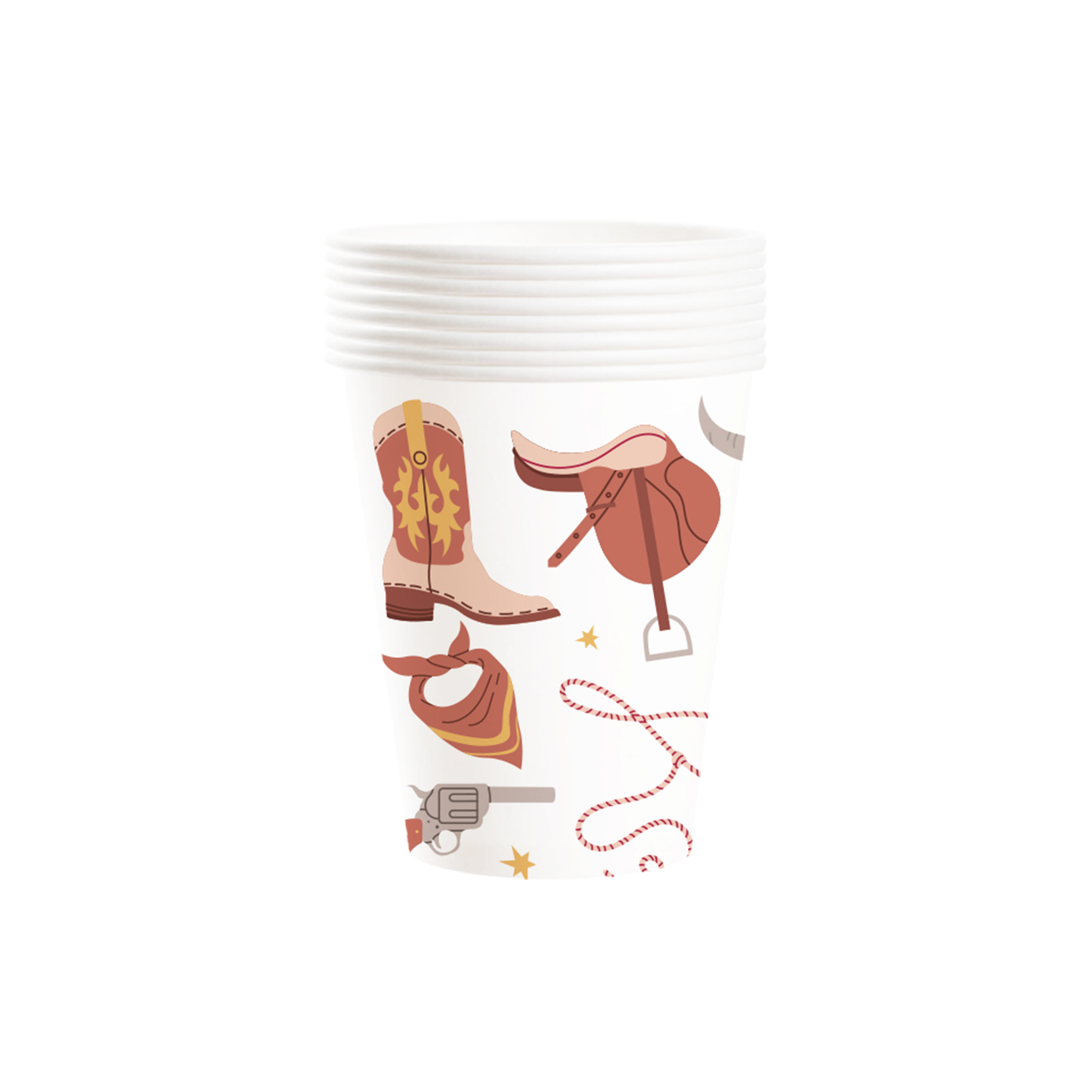 Cowboy Theme White Background Cowboy Boots 9oz Cup 