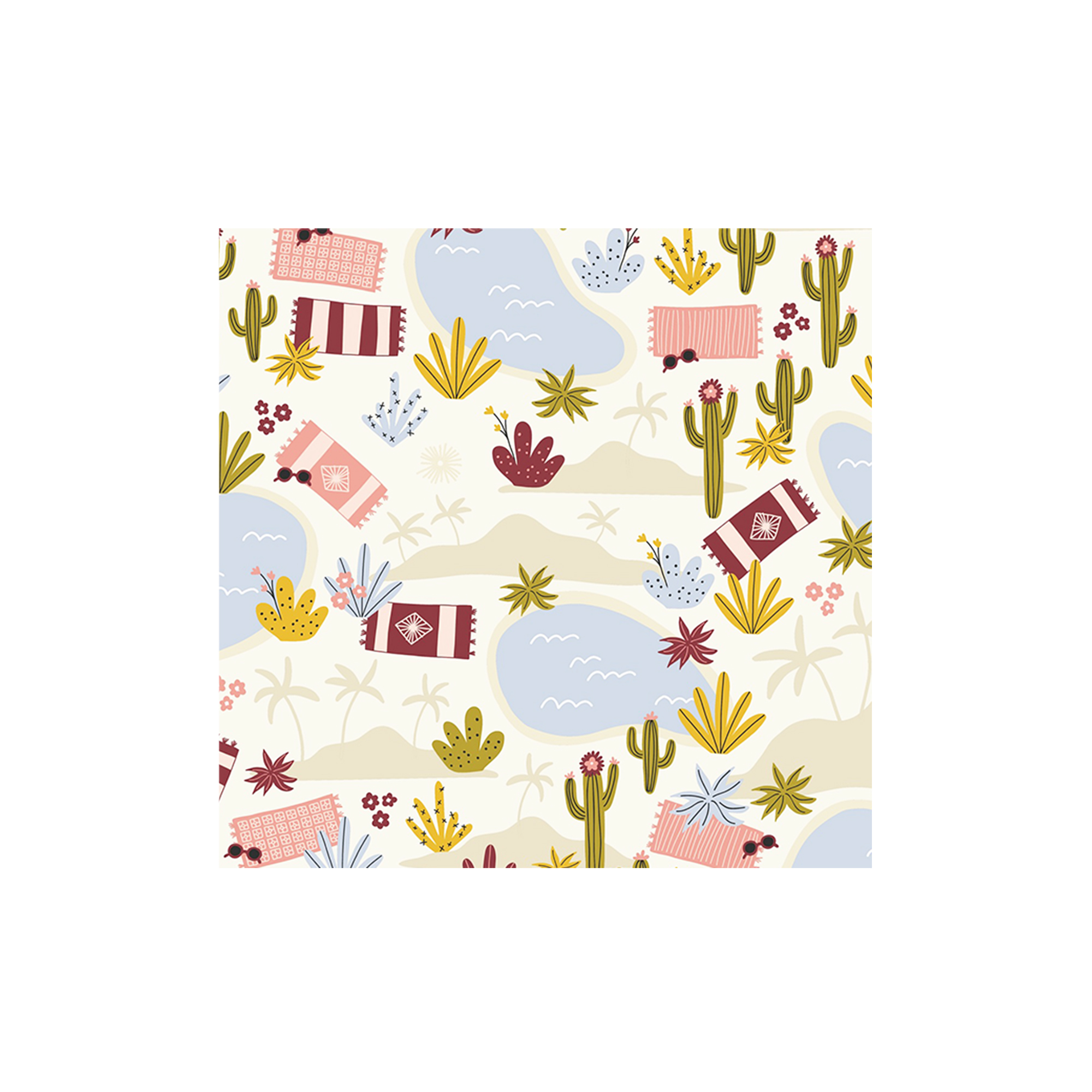 Kids Theme Cactus Pattern Napkin