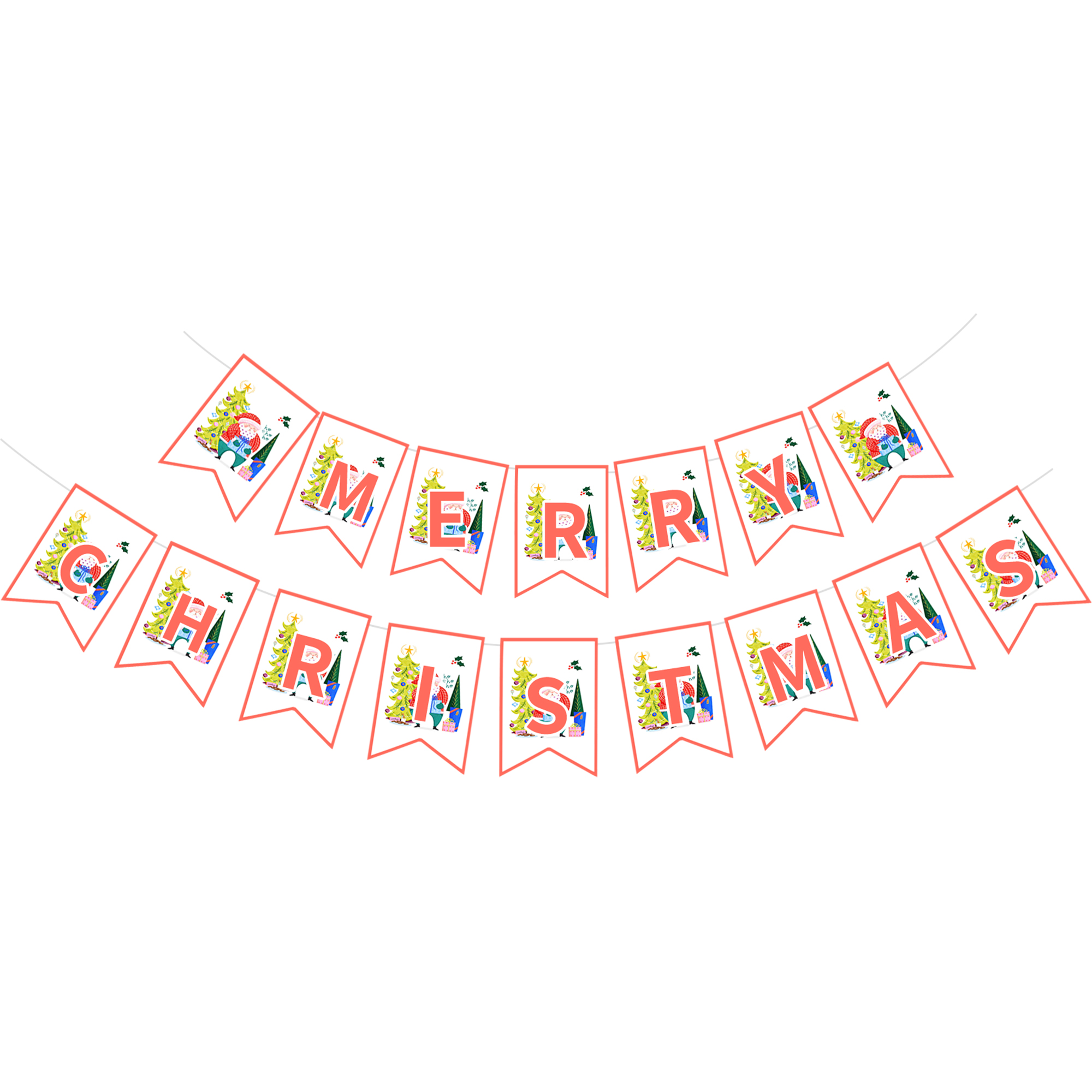 Christmas Themed Santa Claus Gift Paper Banner