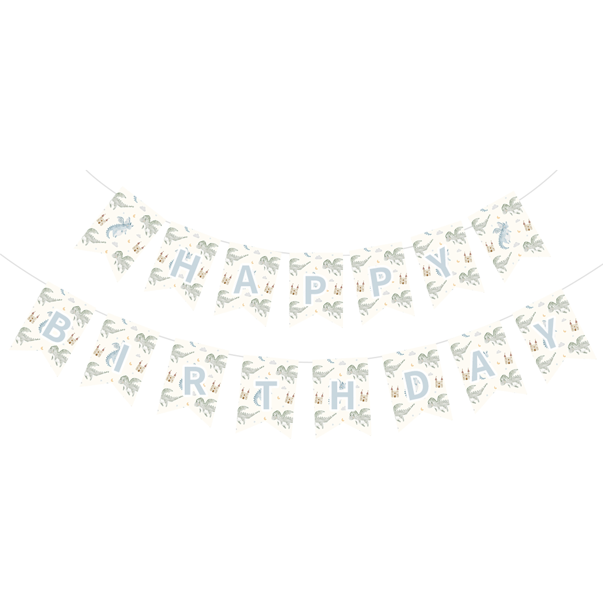 Dinosaur Theme Happy Birthday Paper Banner