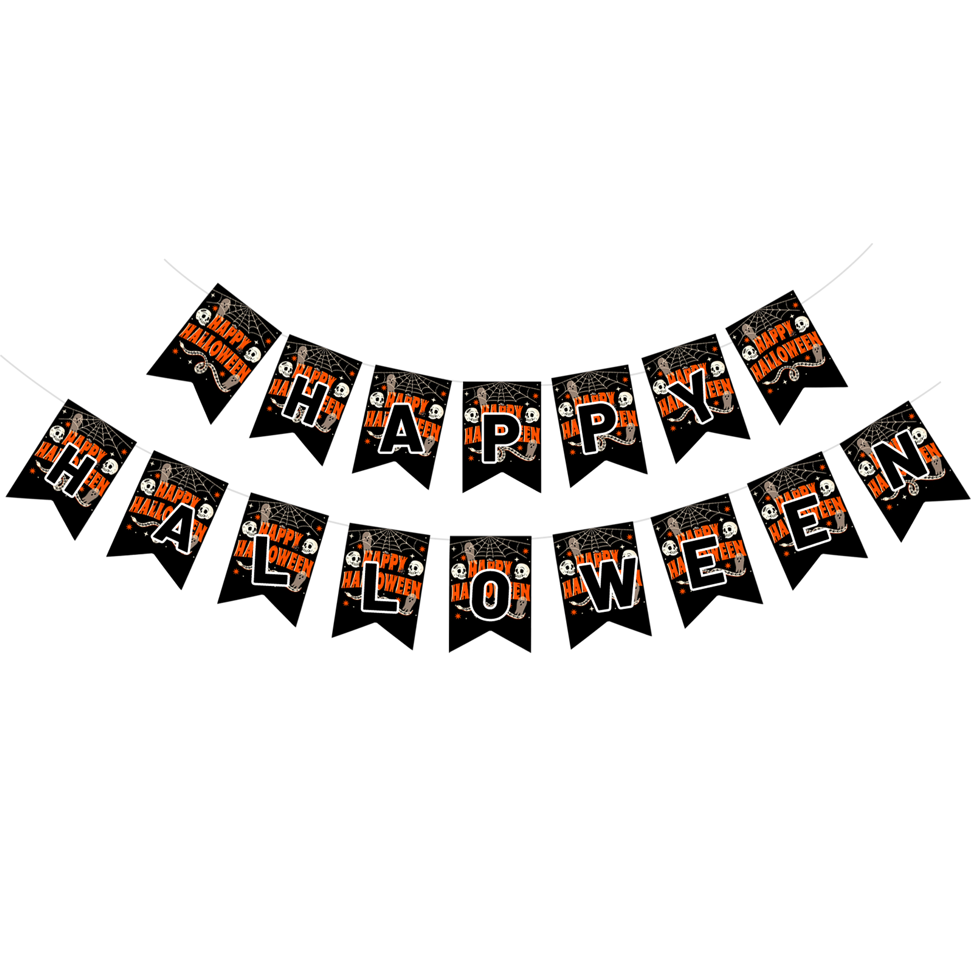 Halloween Theme Black Background Skull Banner