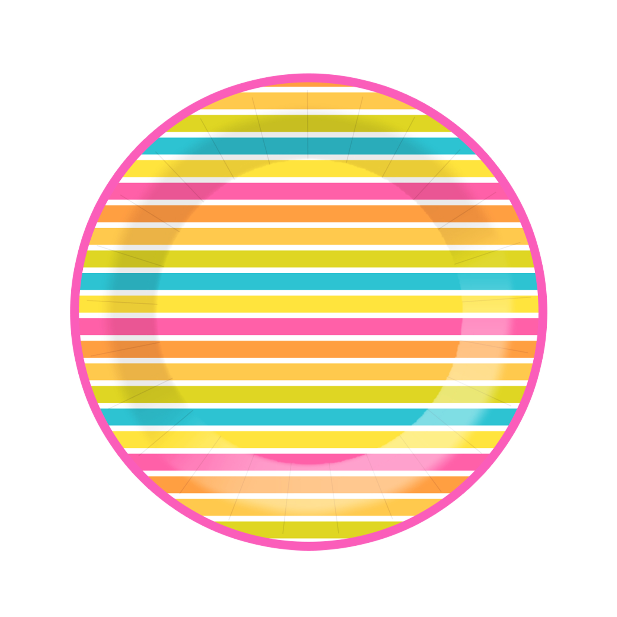 Unicorn Theme Stripe Dinner Plate