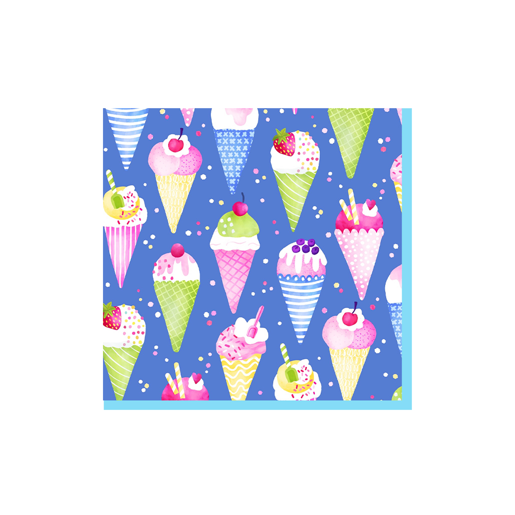 Birthday Theme Purple Background Colorful Ice-cream Pattern Napkin